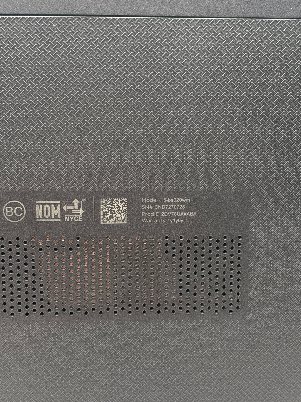 HP 15-BS020WM Touch Pentium N3710 4GB RAM 500GB HDD