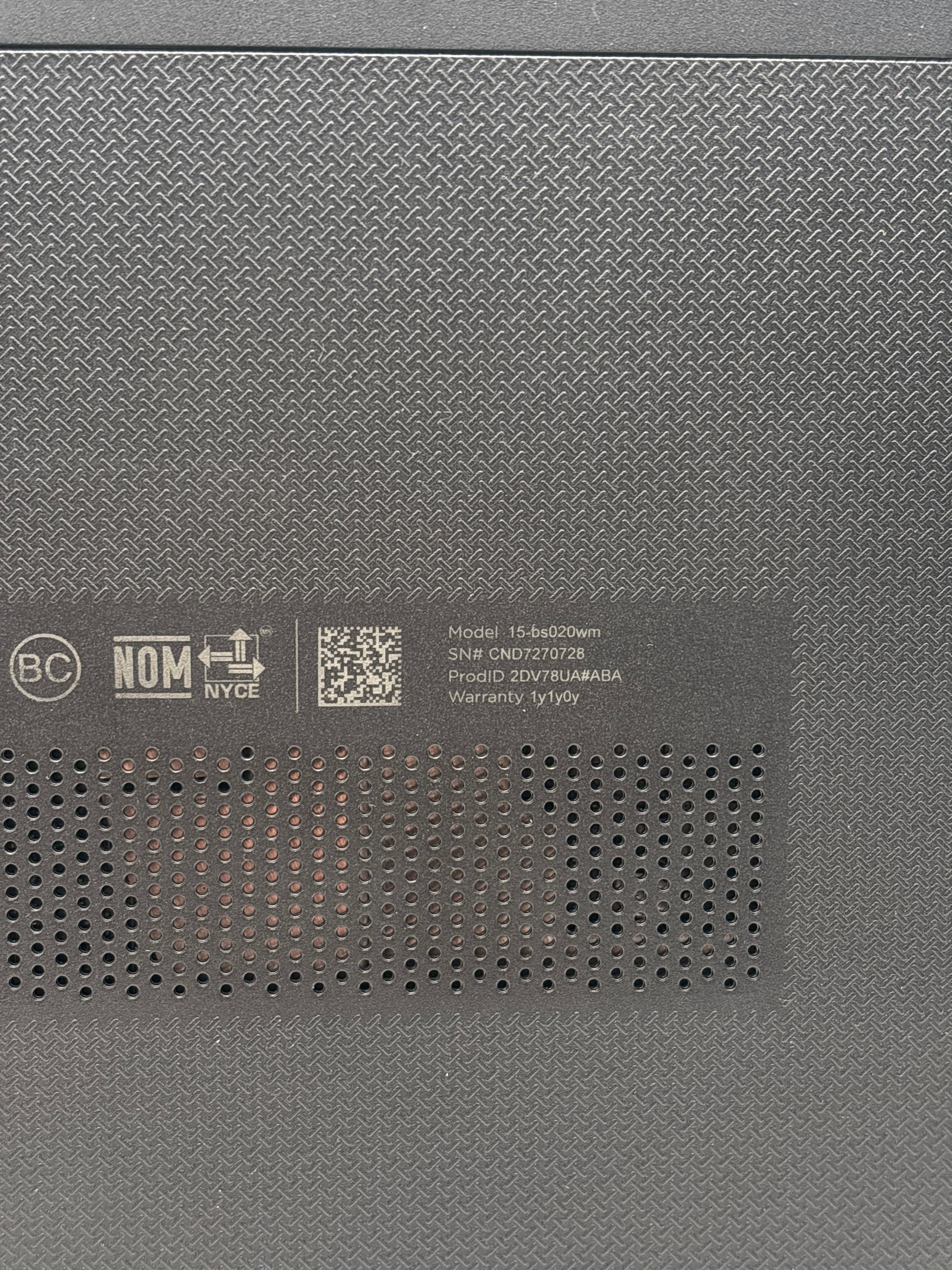 HP 15-BS020WM Touch Pentium N3710 4GB RAM 500GB HDD