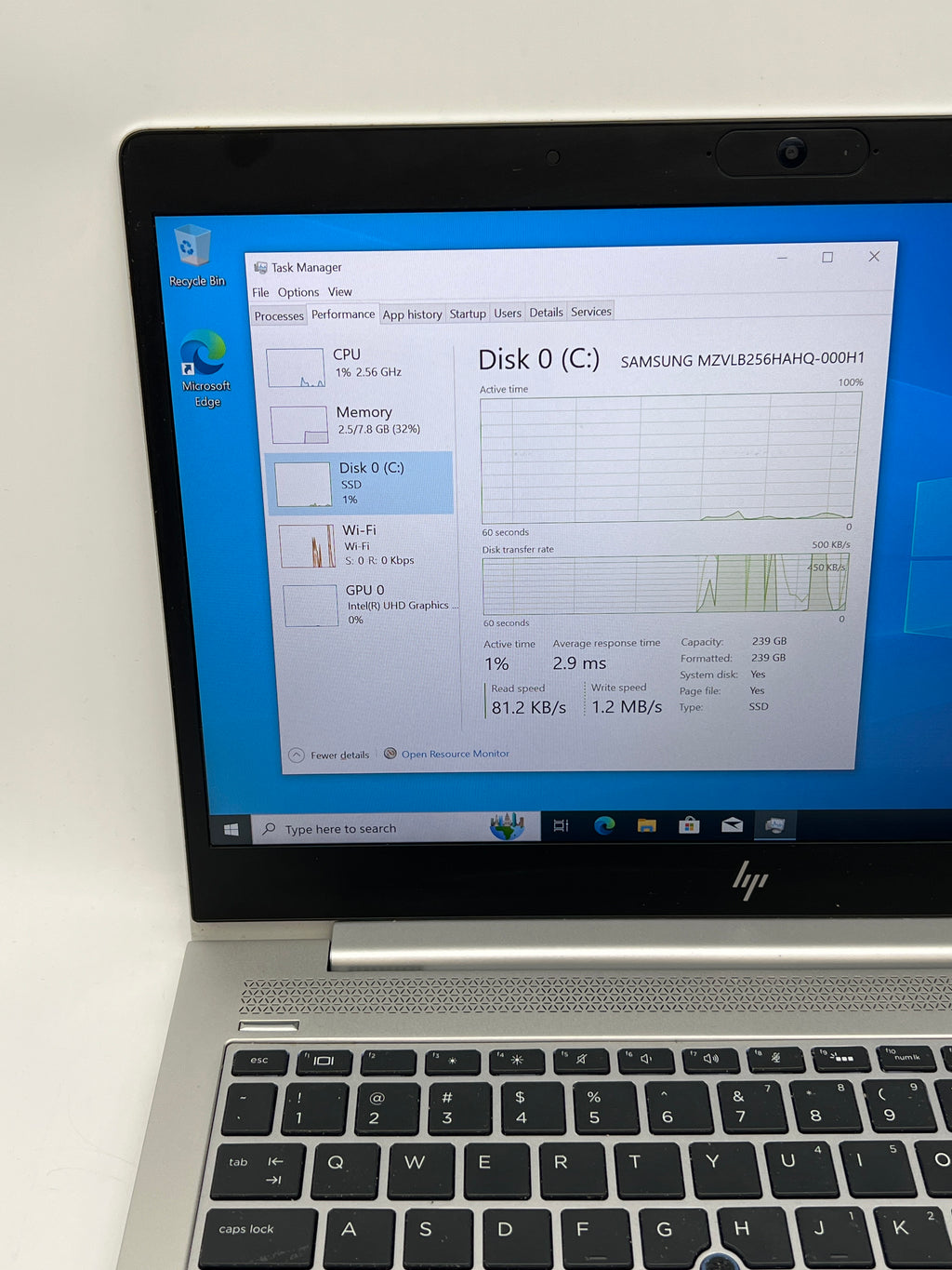 HP EliteBook 840 G5 14" Intel Core i5-8350U 8GB RAM 256GB SSD Silver - Used