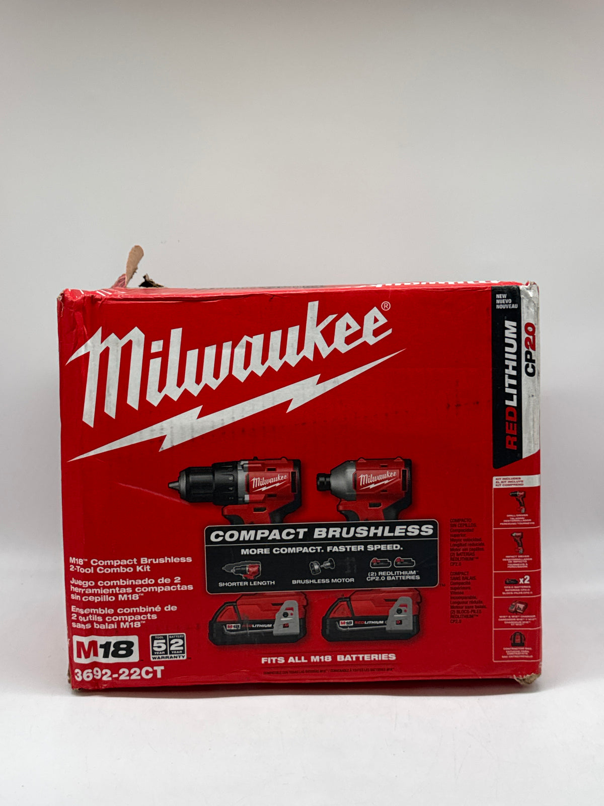 Milwaukee 3692-22CT M18 18V Cordless Drill Impact Driver Tool Kit - Open Box