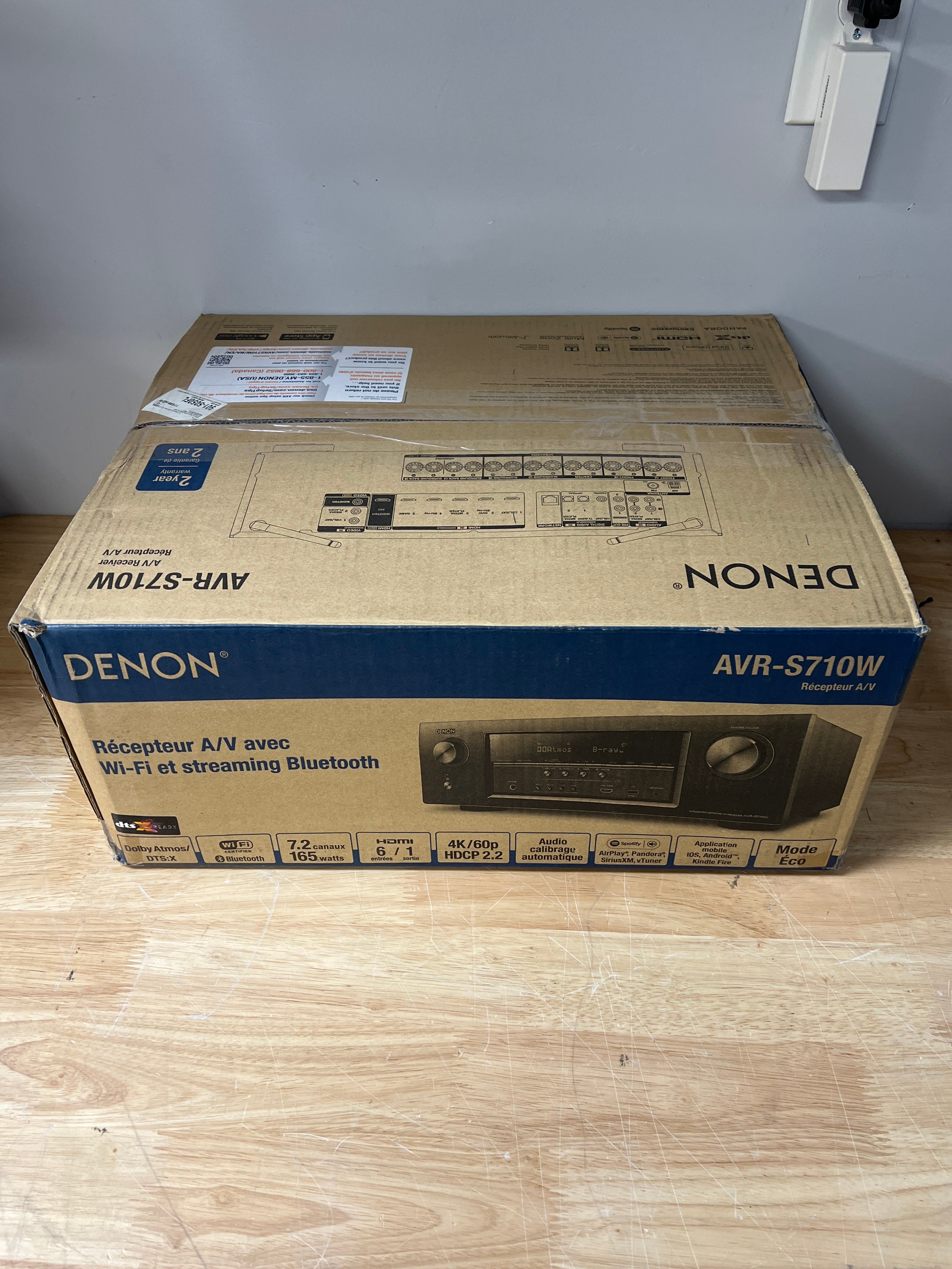 Denon AVR-S710W 7.2 Channel AV Receiver 4K WiFi Bluetooth AirPlay - New Open Box