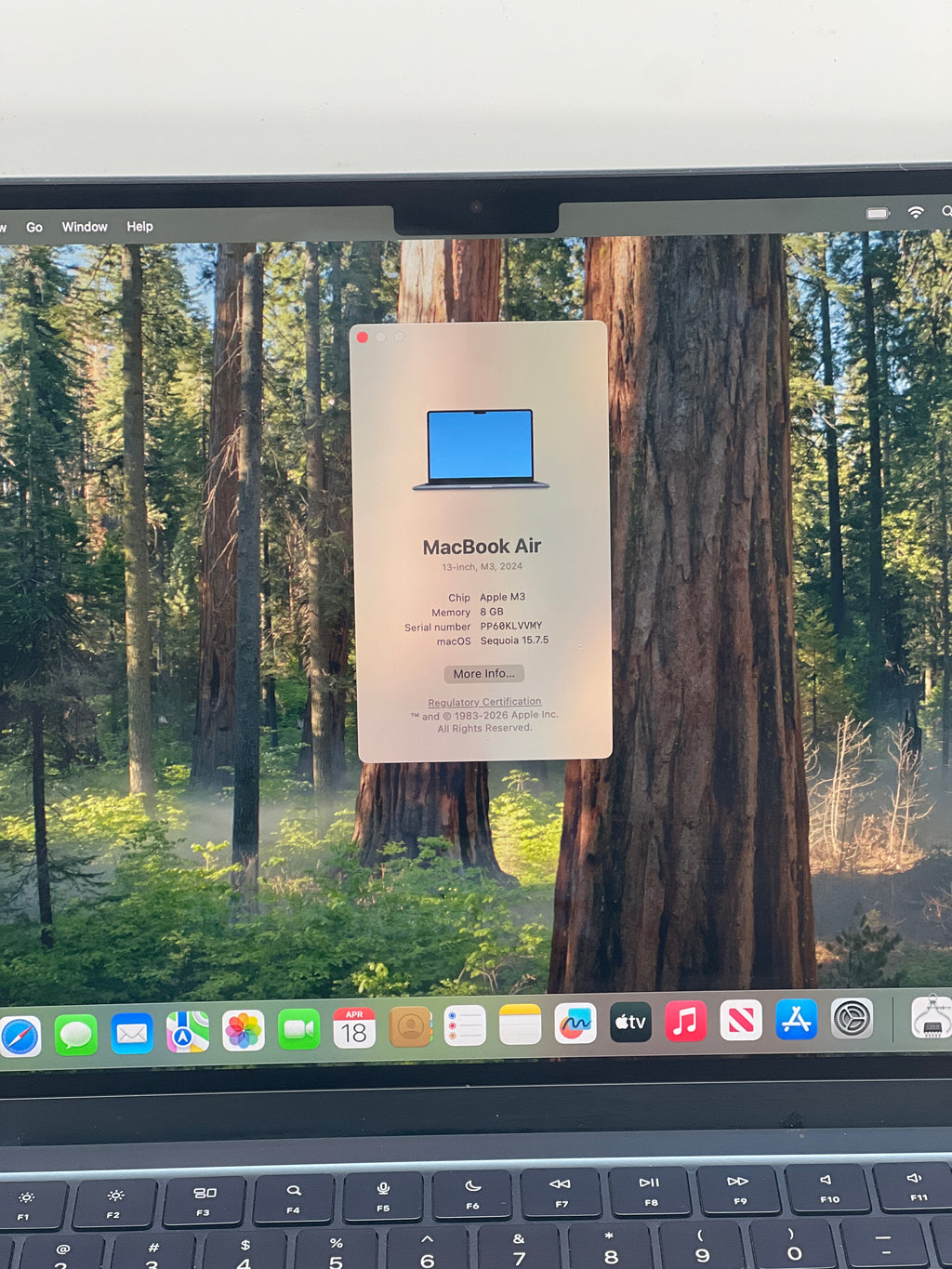 Apple MacBook Air 13" M3 8GB RAM 256GB SSD Midnight - Used