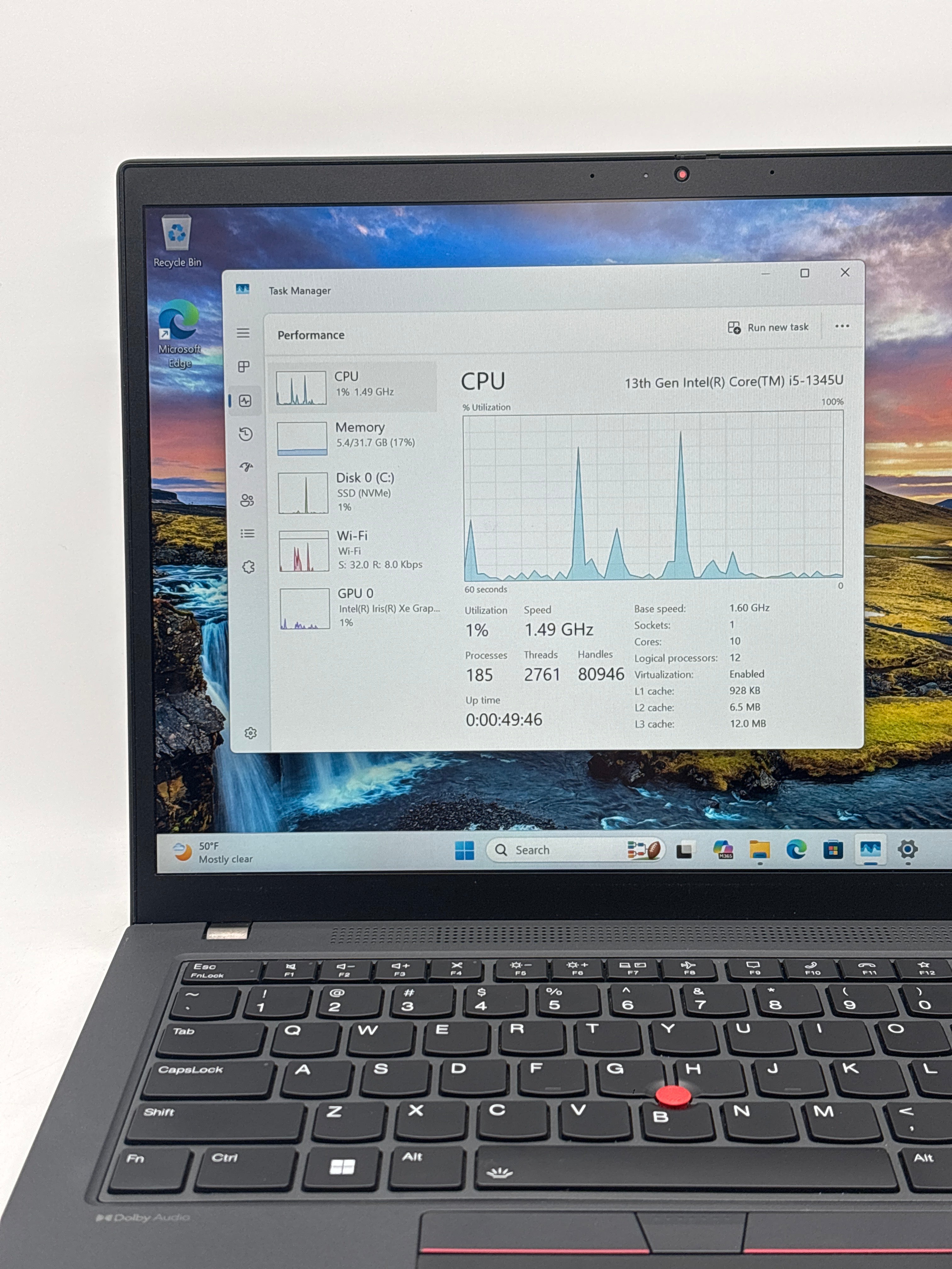 Lenovo ThinkPad T14 Gen 4 i5-1345U 32GB RAM 256GB SSD - Remotely Managed