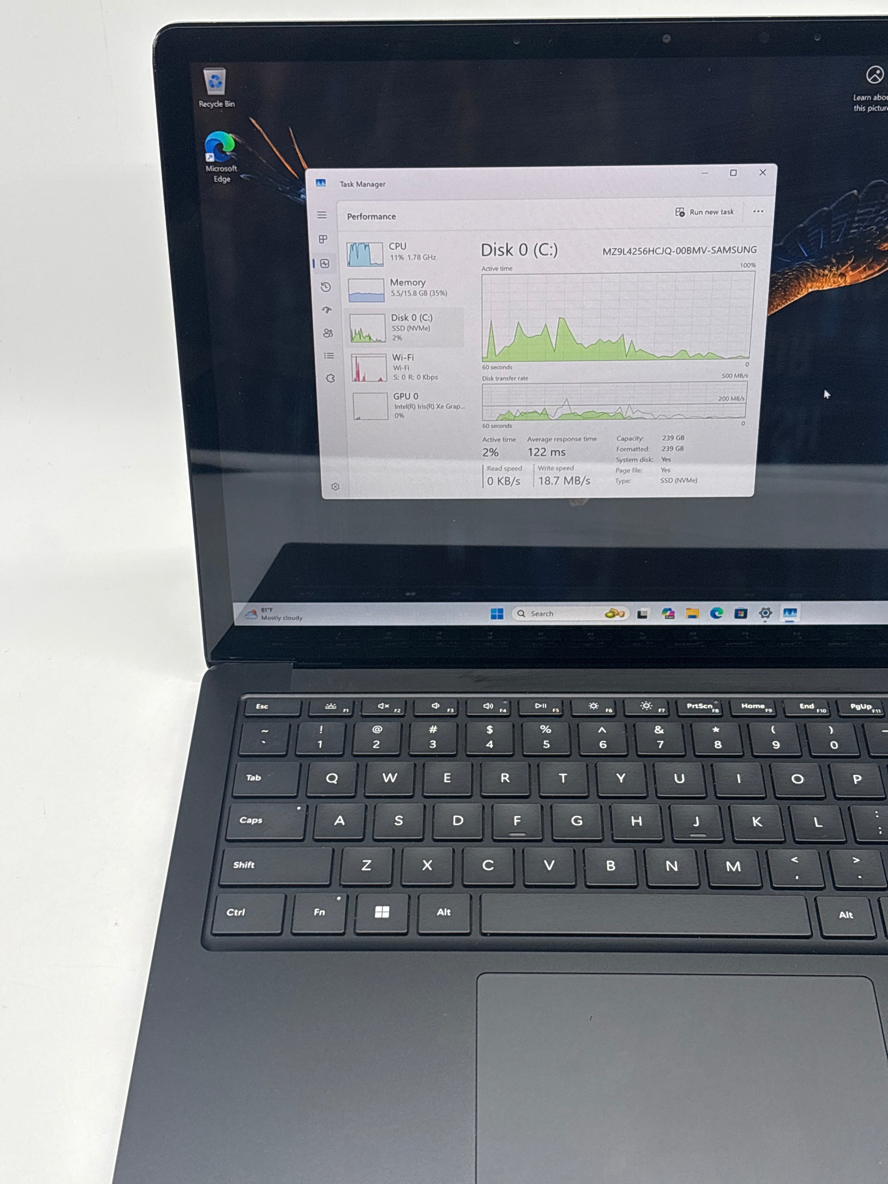Microsoft Surface Laptop 5 1951 i5-1245U 16GB RAM 256GB SSD