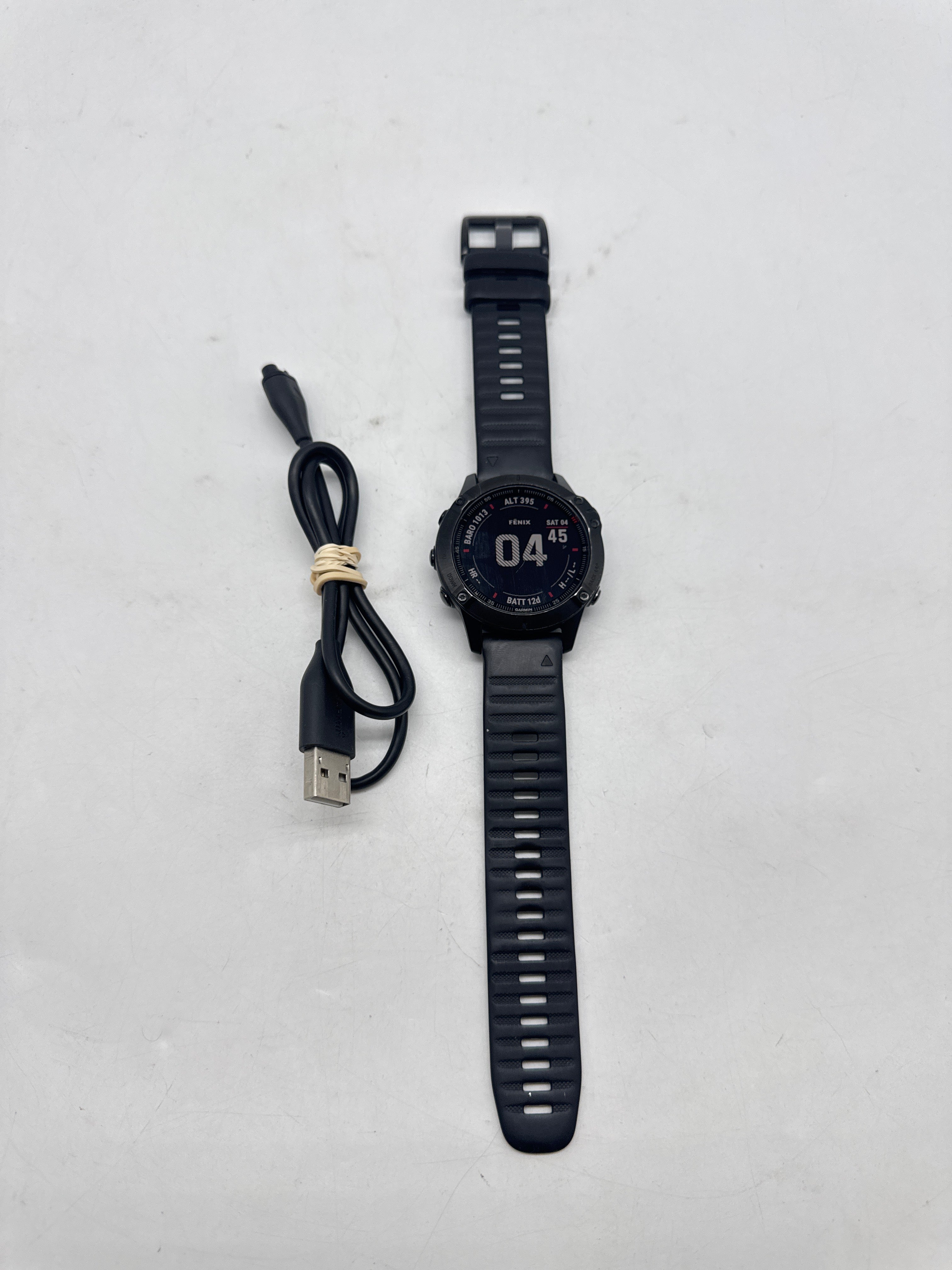 Garmin Fenix 6 Pro GPS Smartwatch W/Charger- Black USED