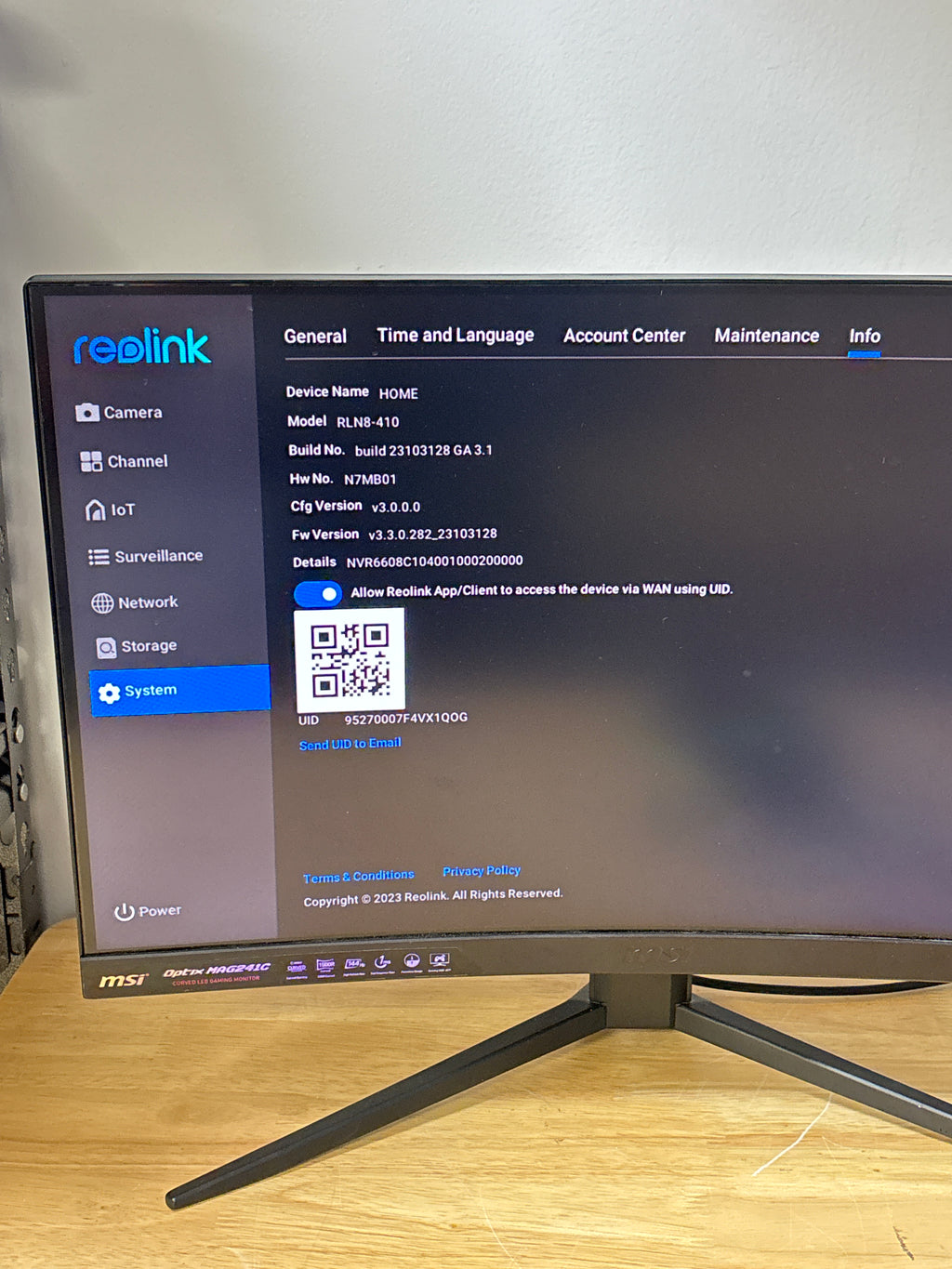 Reolink RLN8-410 Surveillance Camera 2TB Storage Wired Black Used