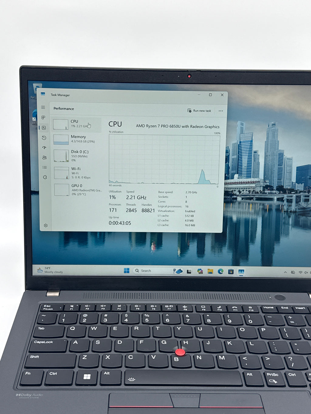 Lenovo ThinkPad T14 Gen 3 TOUCH  AMD Ryzen 7 PRO 6850U 16GB RAM 512GB SSD