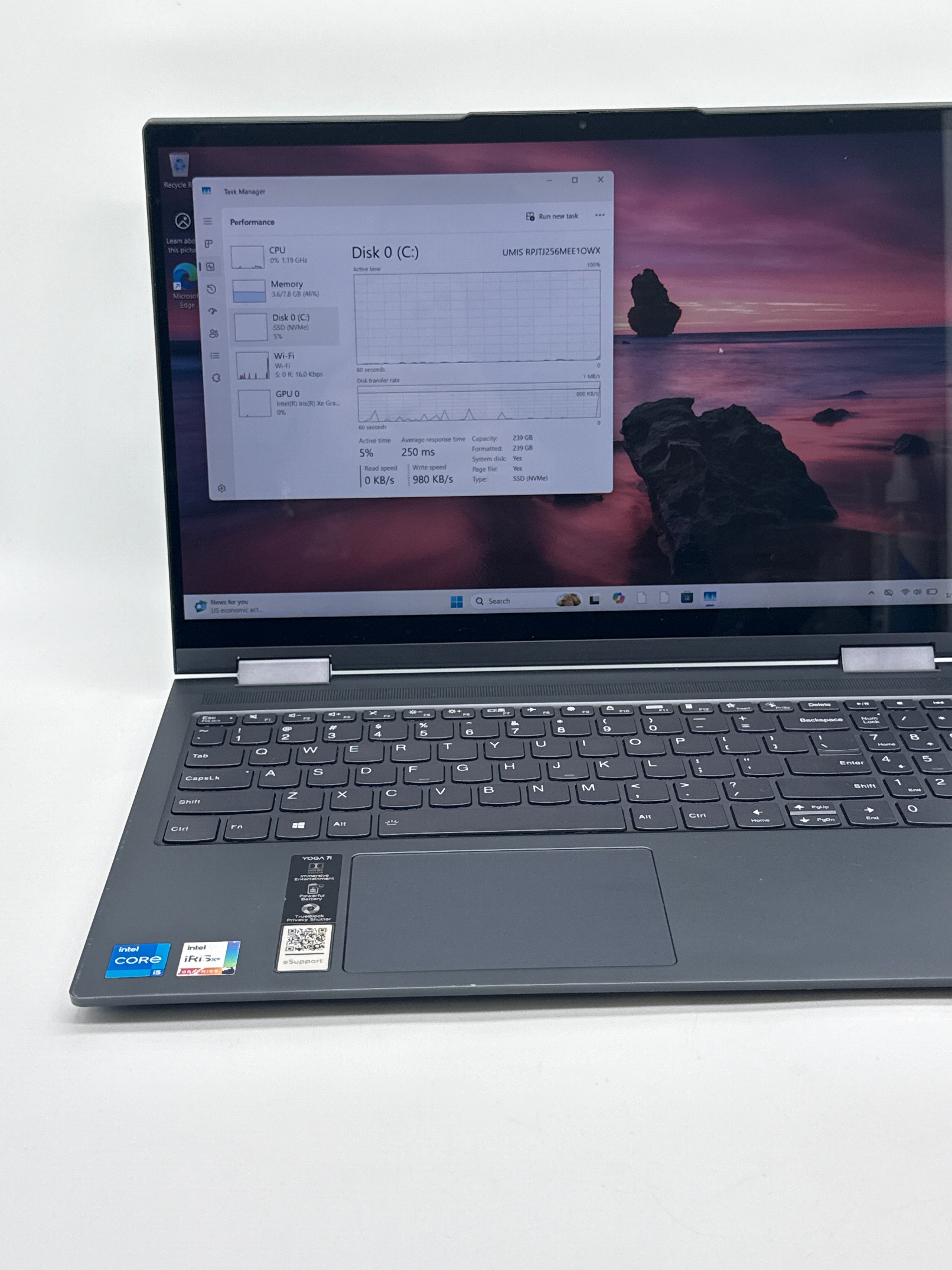 Lenovo Yoga 7 15 ITL5 i5-1135G7 8GB RAM 256GB SSD