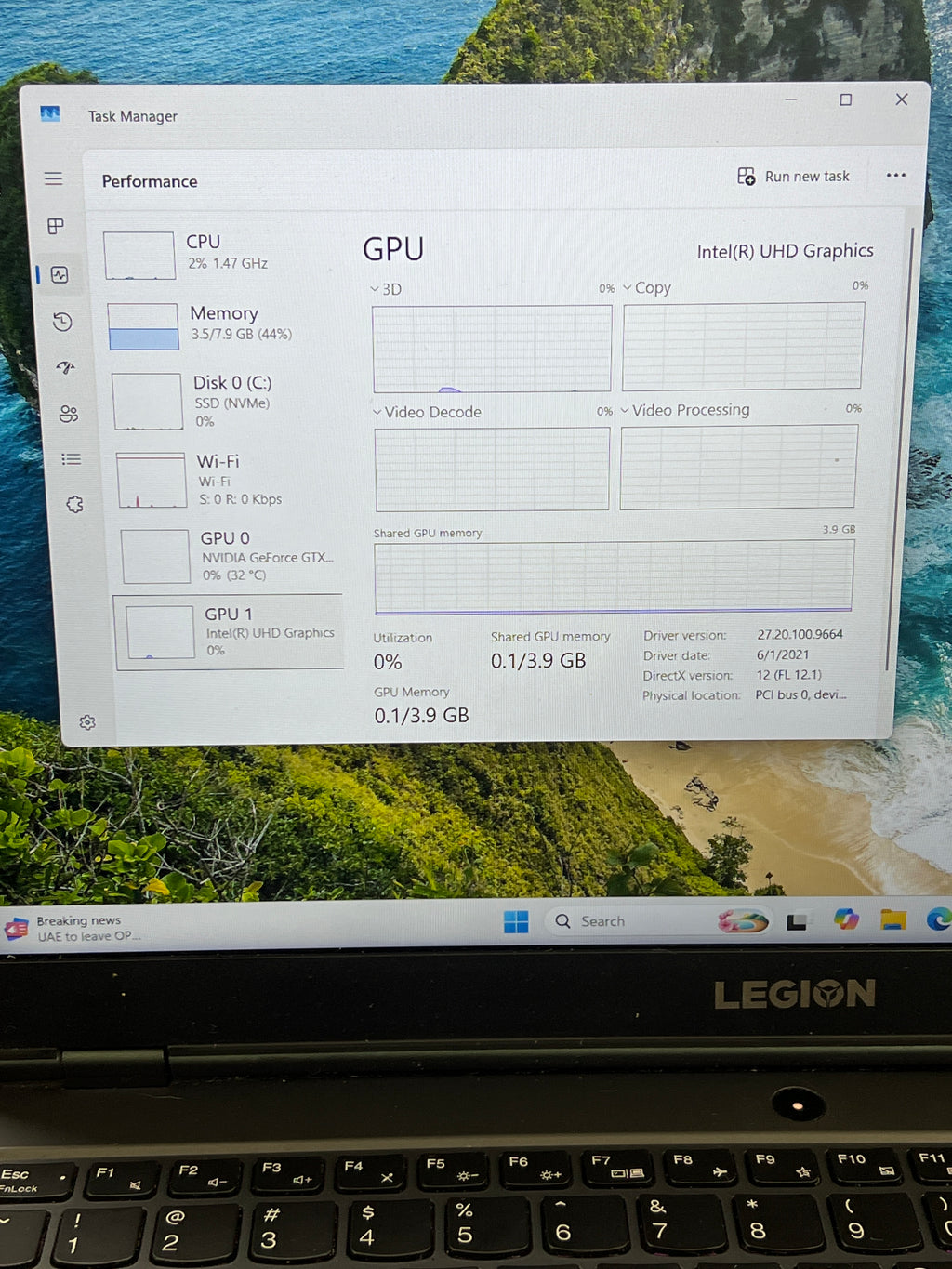 Lenovo Legion 5 15IMH05H i7-10750H 8GB RAM 512GB SSD GTX 1660Ti - For Parts (Read)