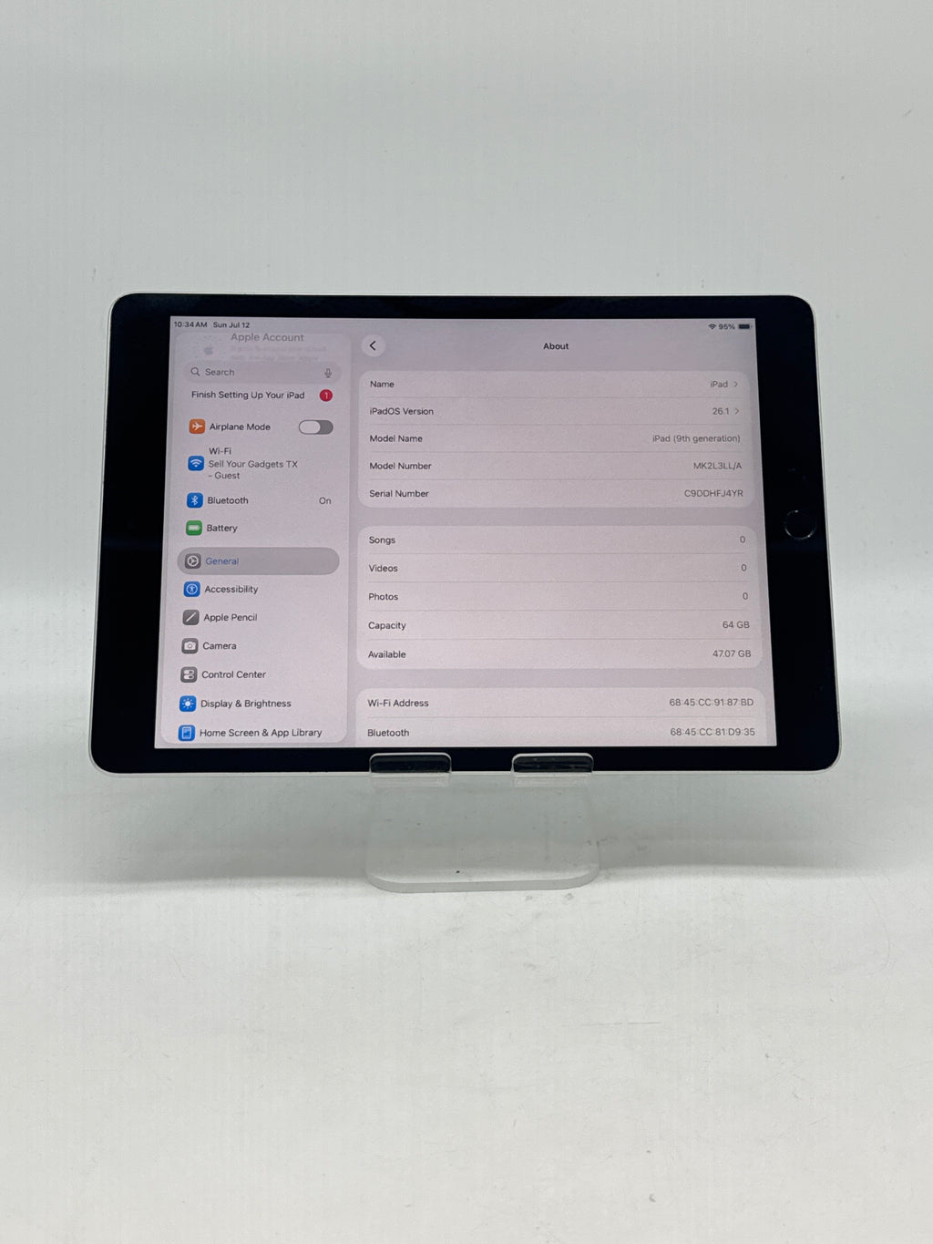 Apple iPad 9th Gen 64GB Wi-Fi 10.2" Silver A2602