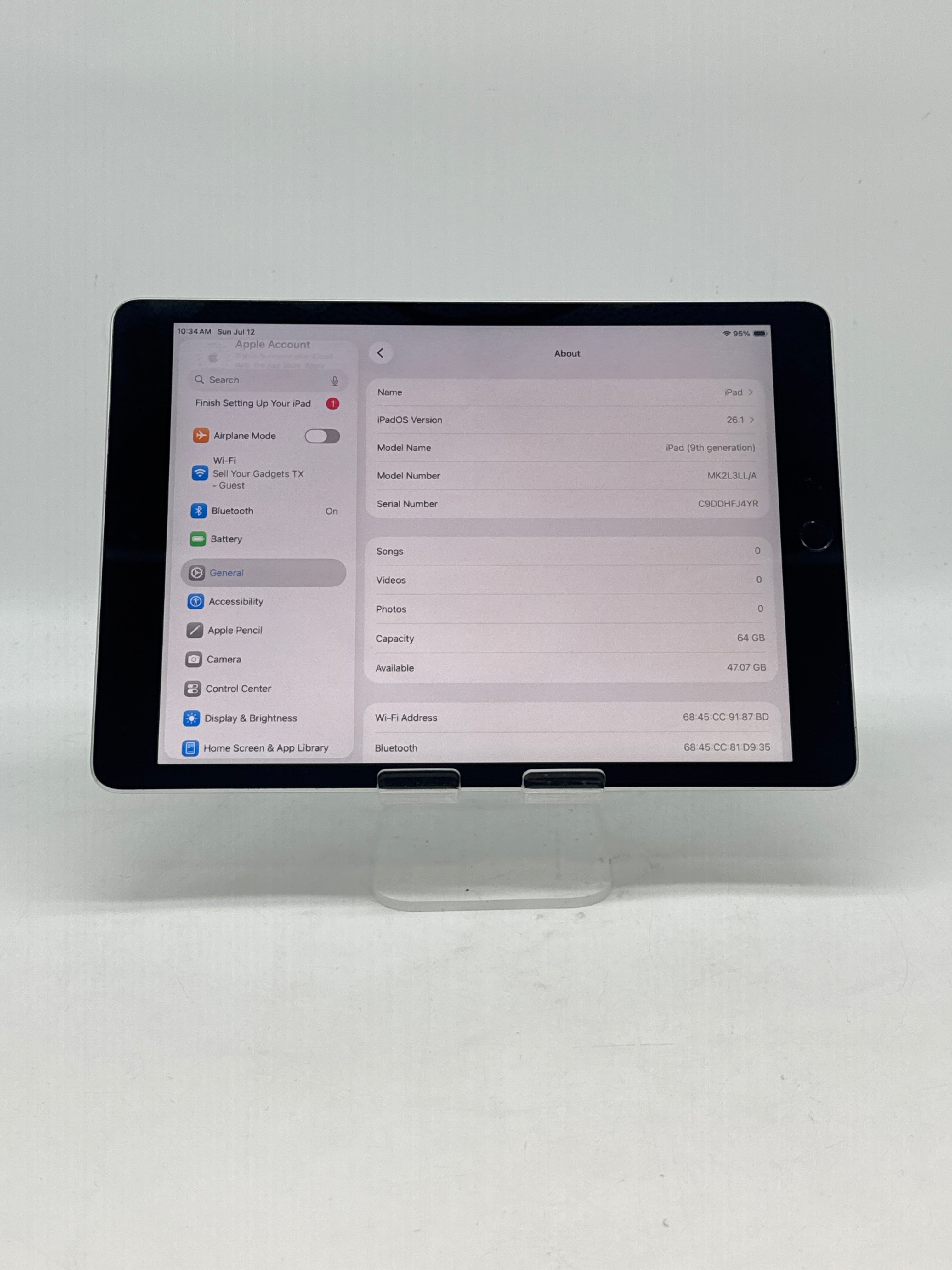 Apple iPad 9th Gen 64GB Wi-Fi 10.2" Silver A2602