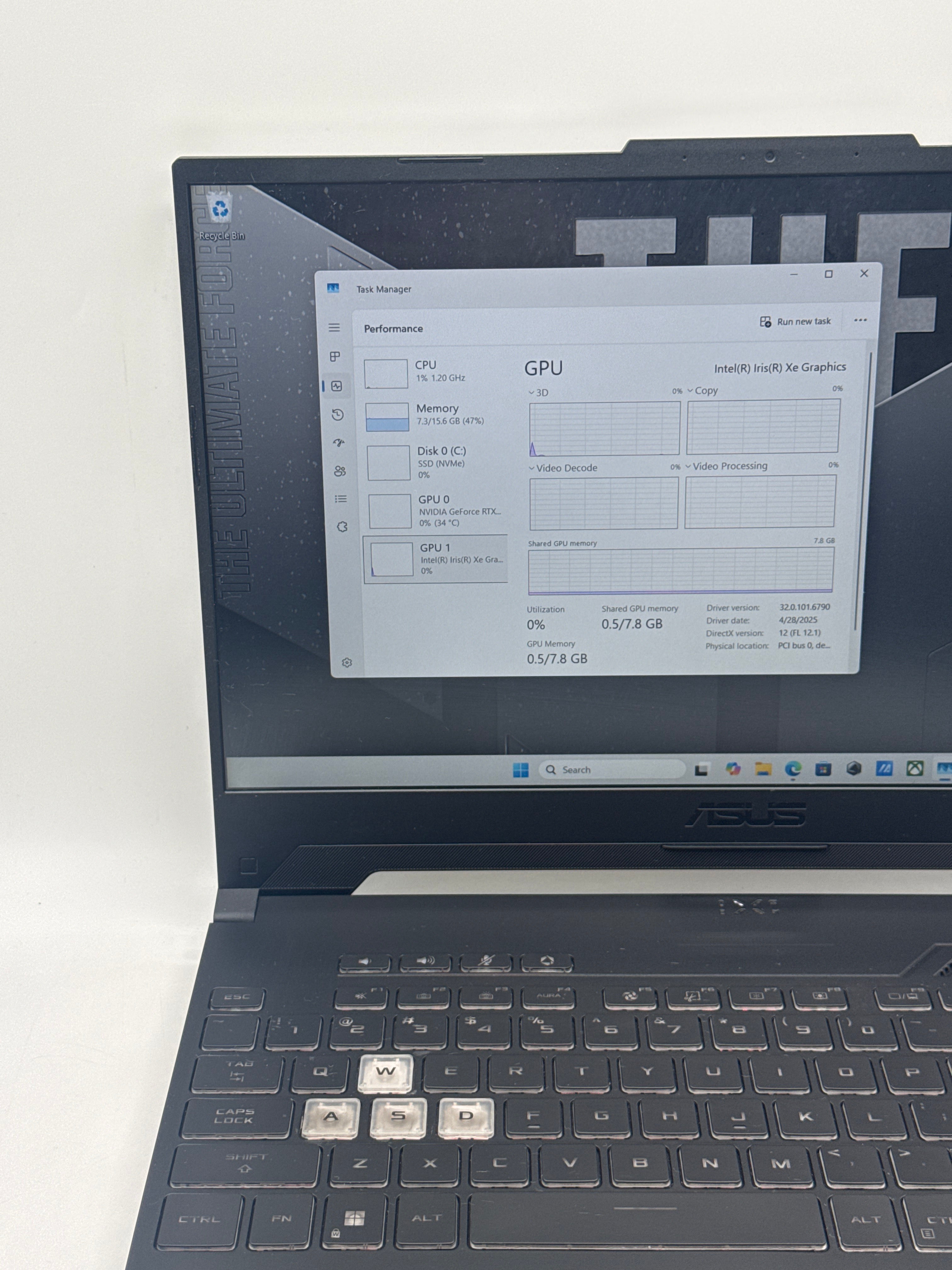 Asus TUF F15 FX507Z 15.6" i5-12500H 16GB RAM 512GB SSD GeForce RTX 3050
