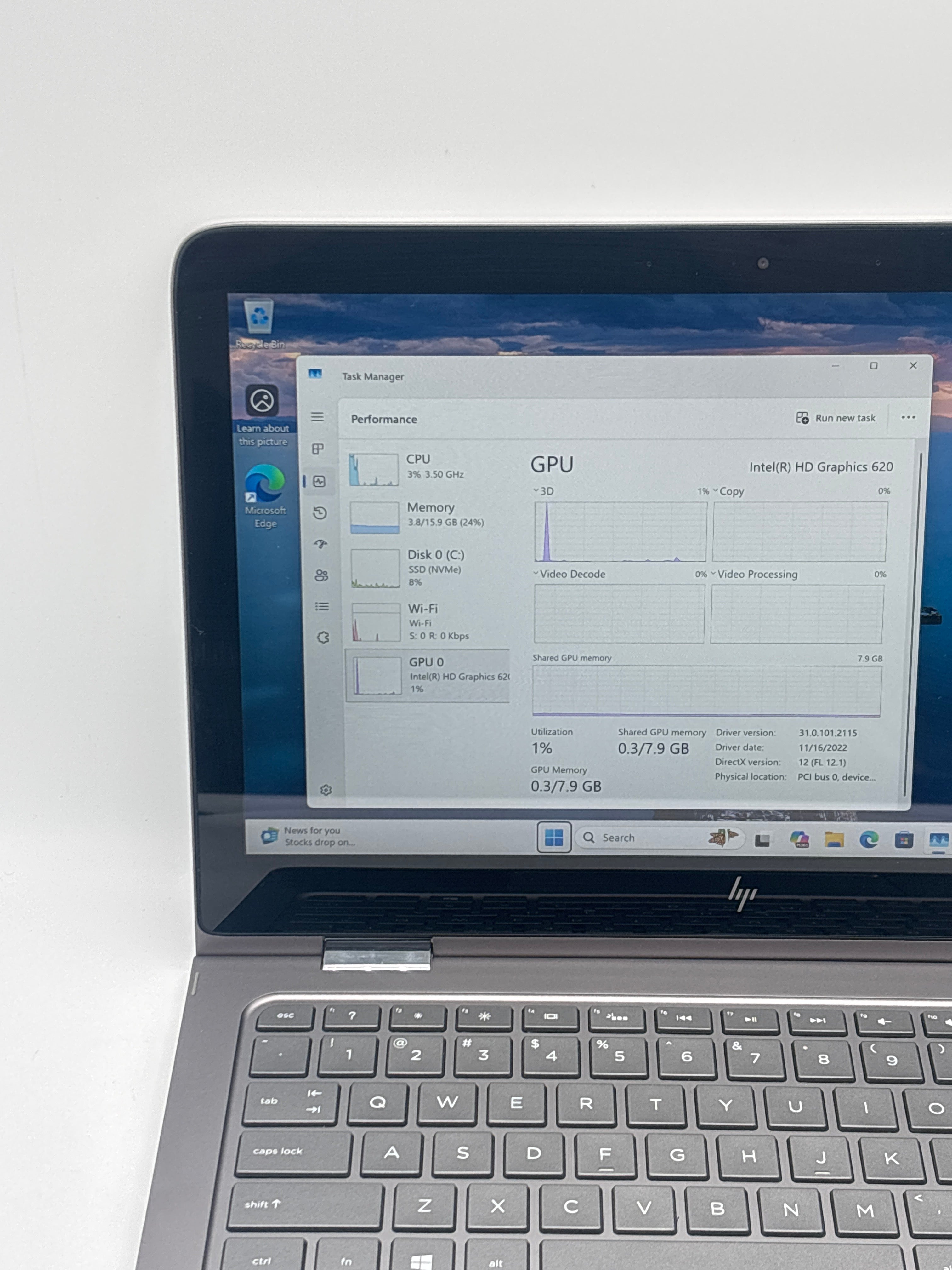 HP Envy x360 Convertible i7-7500U 16GB 512GB SSD - Used