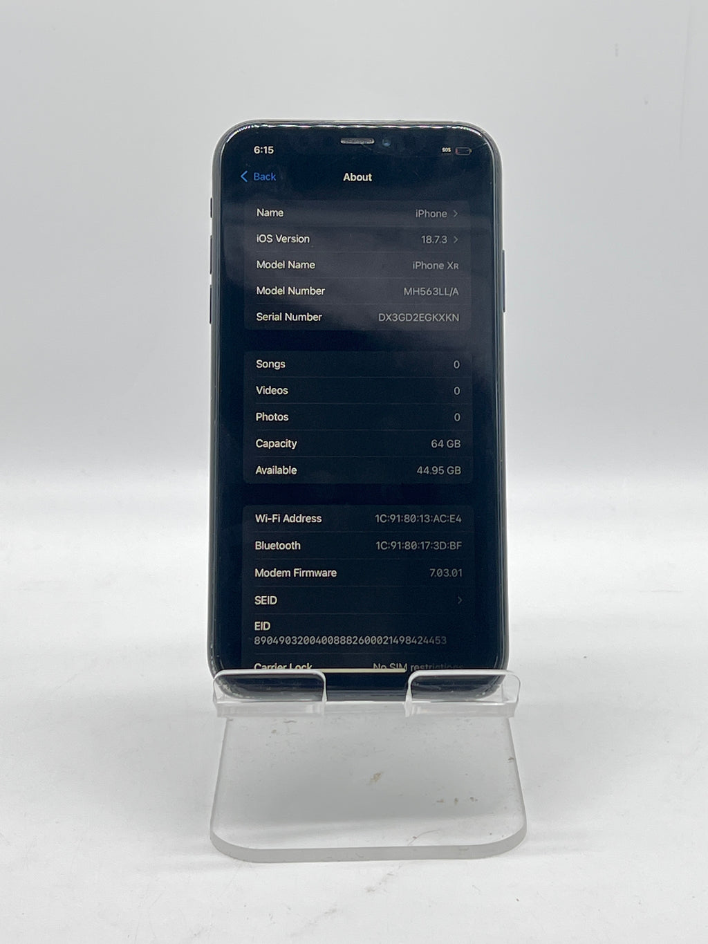 Apple iPhone XR 64GB Unlocked Black - Used
