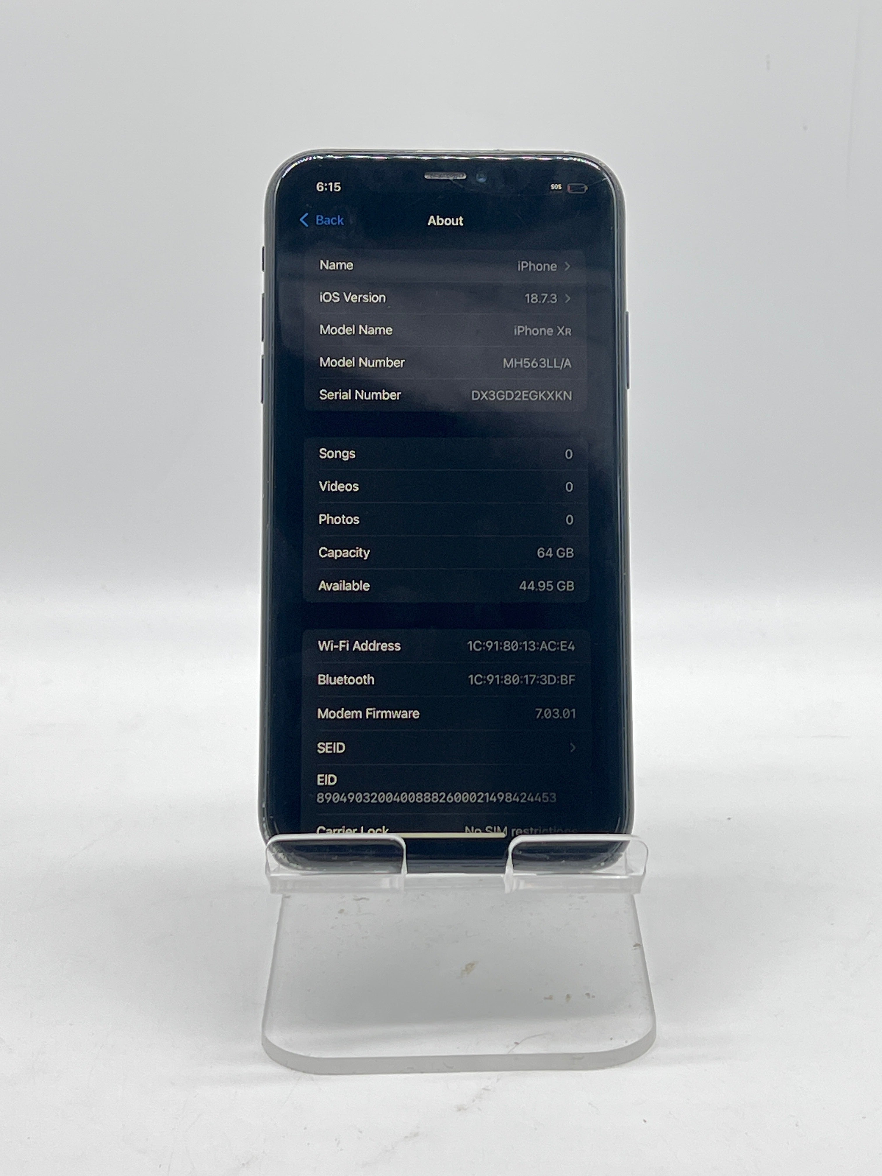 Apple iPhone XR 64GB Unlocked Black - Used