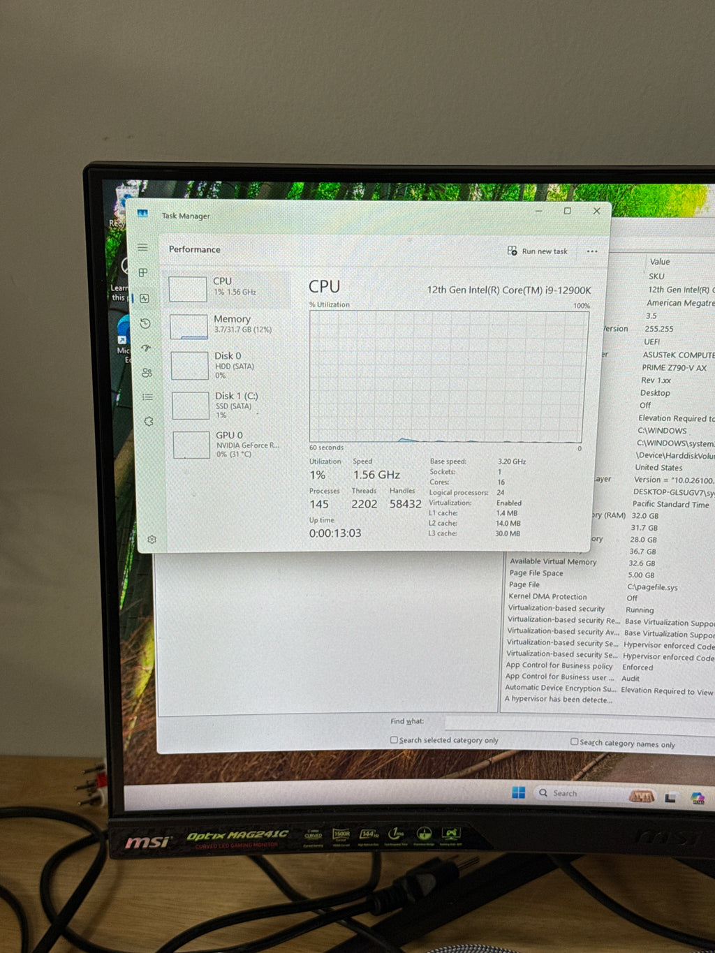 Custom PC i9-12900K 32GB RAM 1TB HDD + 120GB SSD RTX 3060 Ti