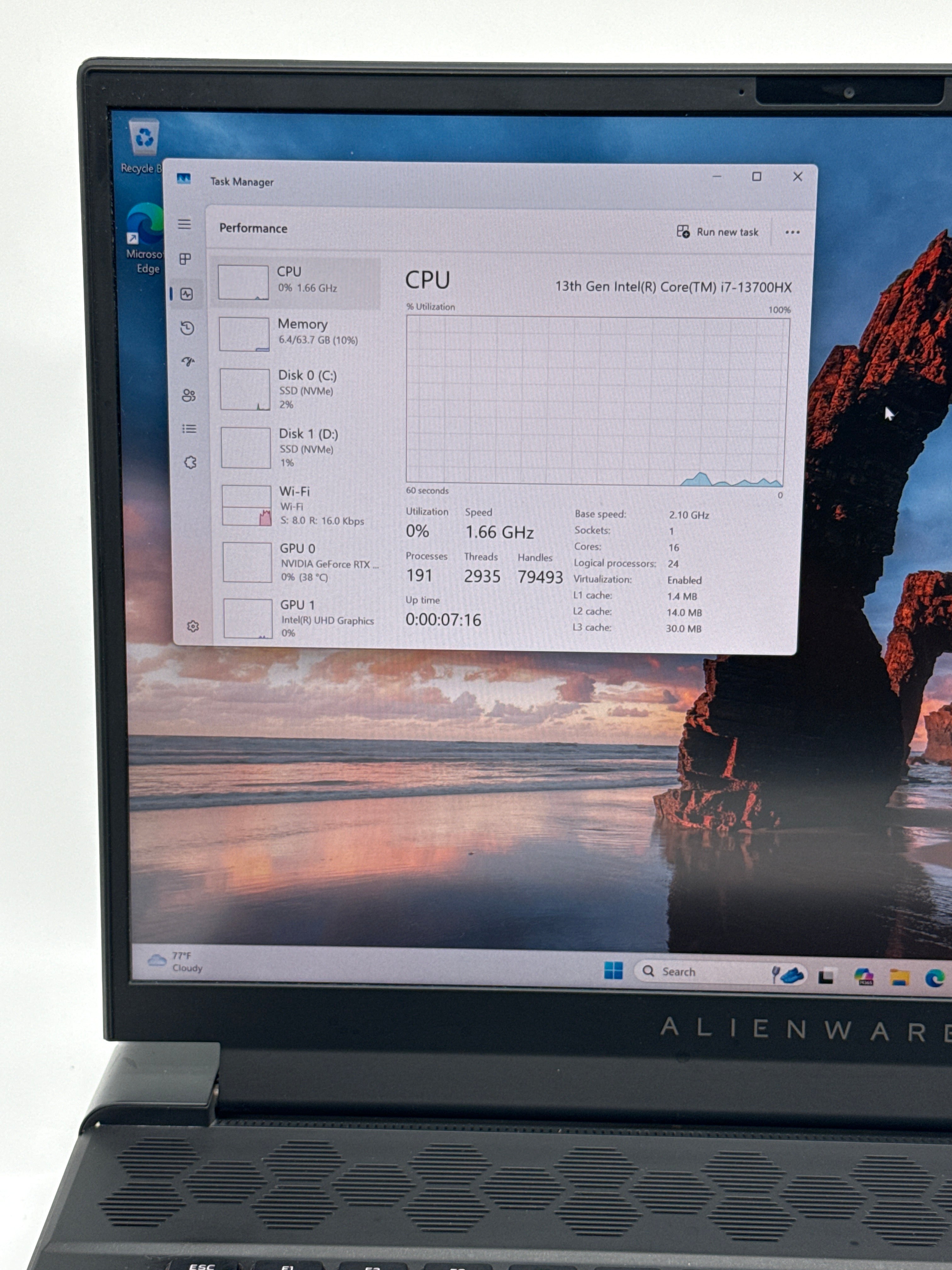 Dell Alienware M16 R1 i7-13700HX 64GB RAM 2TB SSD NVIDIA RTX 4070 - USED B
