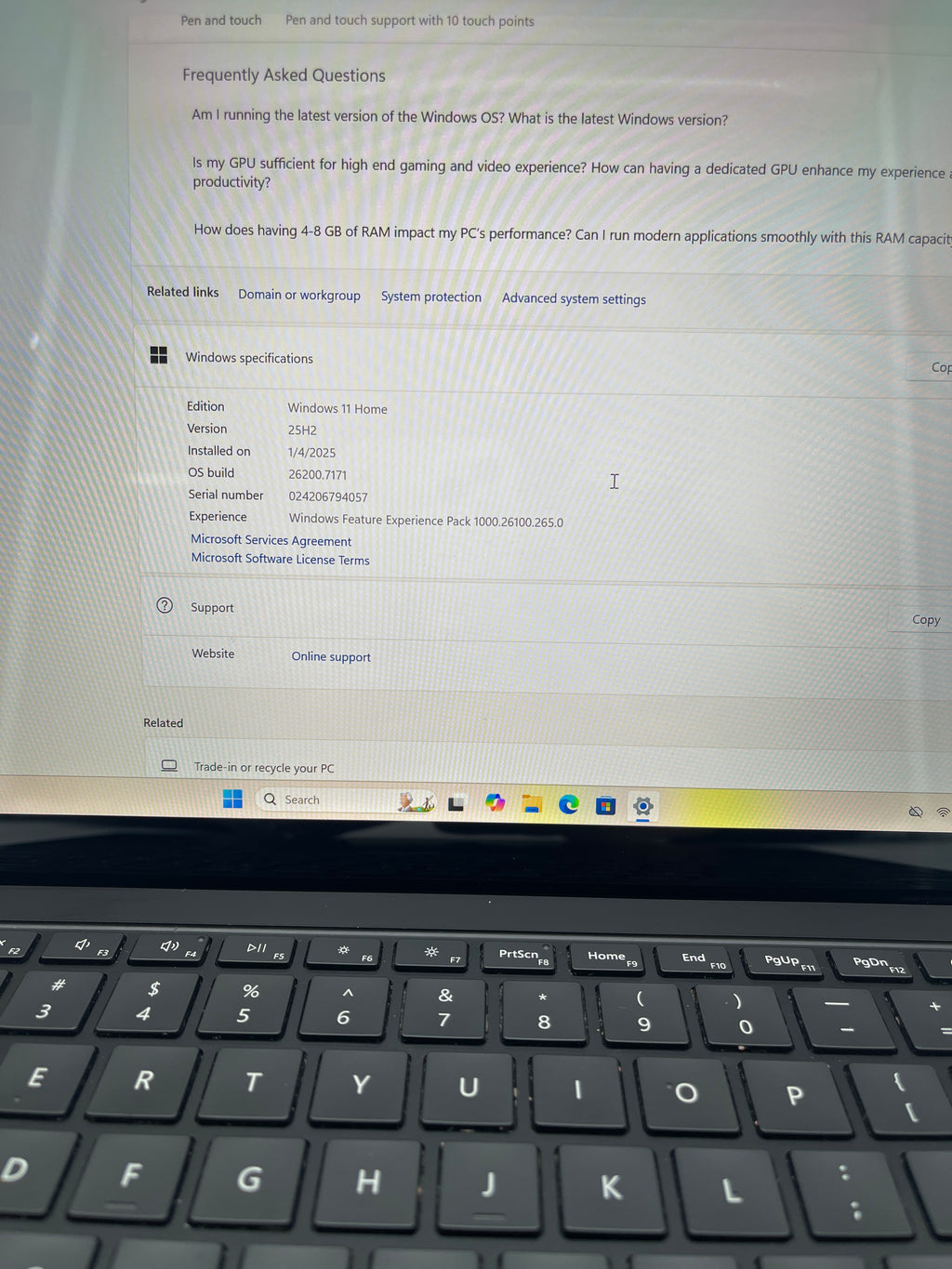 Microsoft Surface Laptop 3 1868 13-inch Intel i5 8GB RAM 256GB Black Used