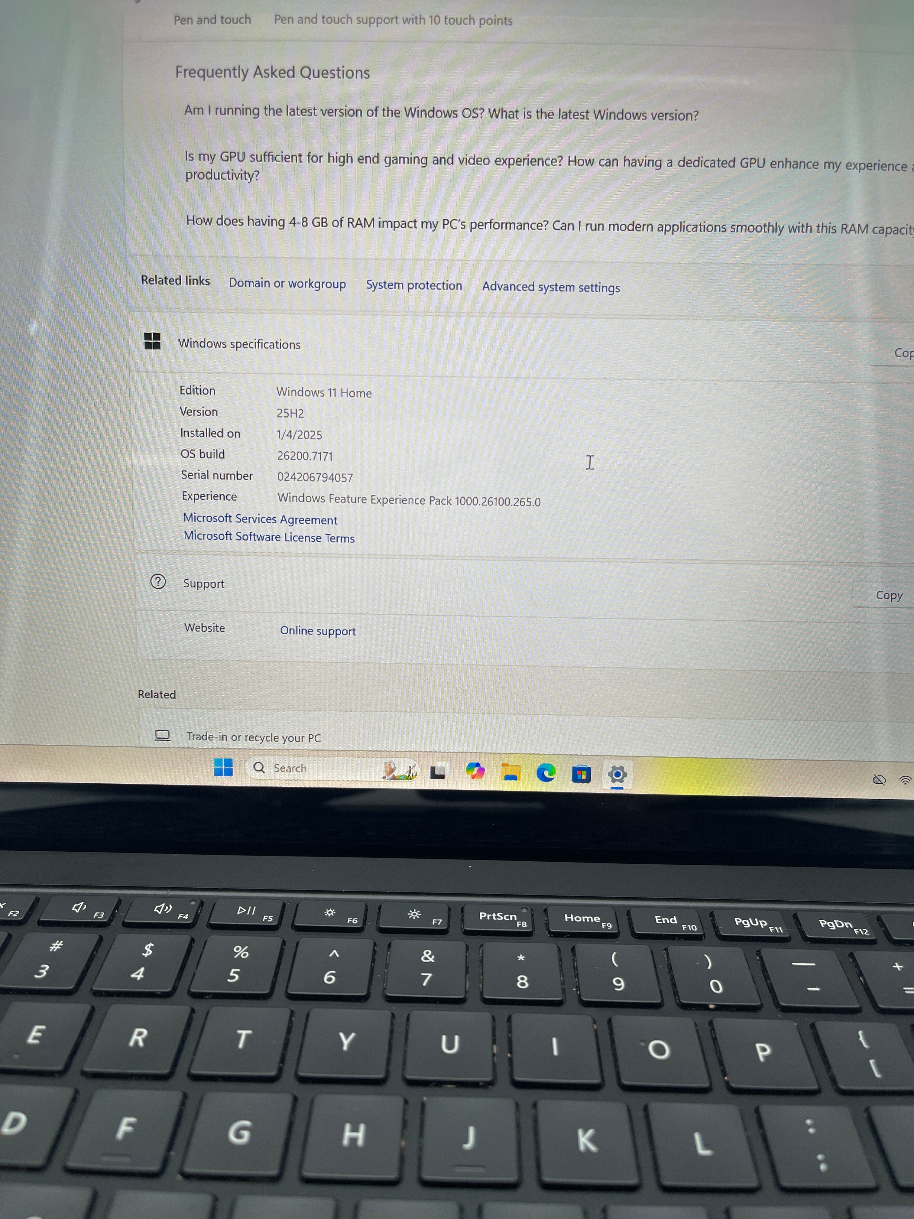 Microsoft Surface Laptop 3 1868 13-inch Intel i5 8GB RAM 256GB Black Used