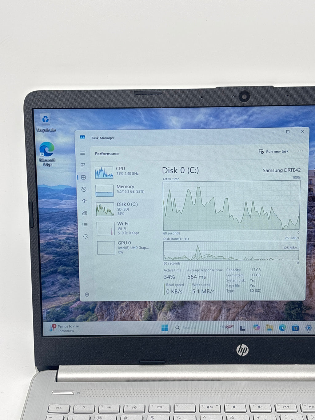 HP 14-dq0760dx 14 inch Celeron N4120 16GB RAM 128GB Silver Laptop