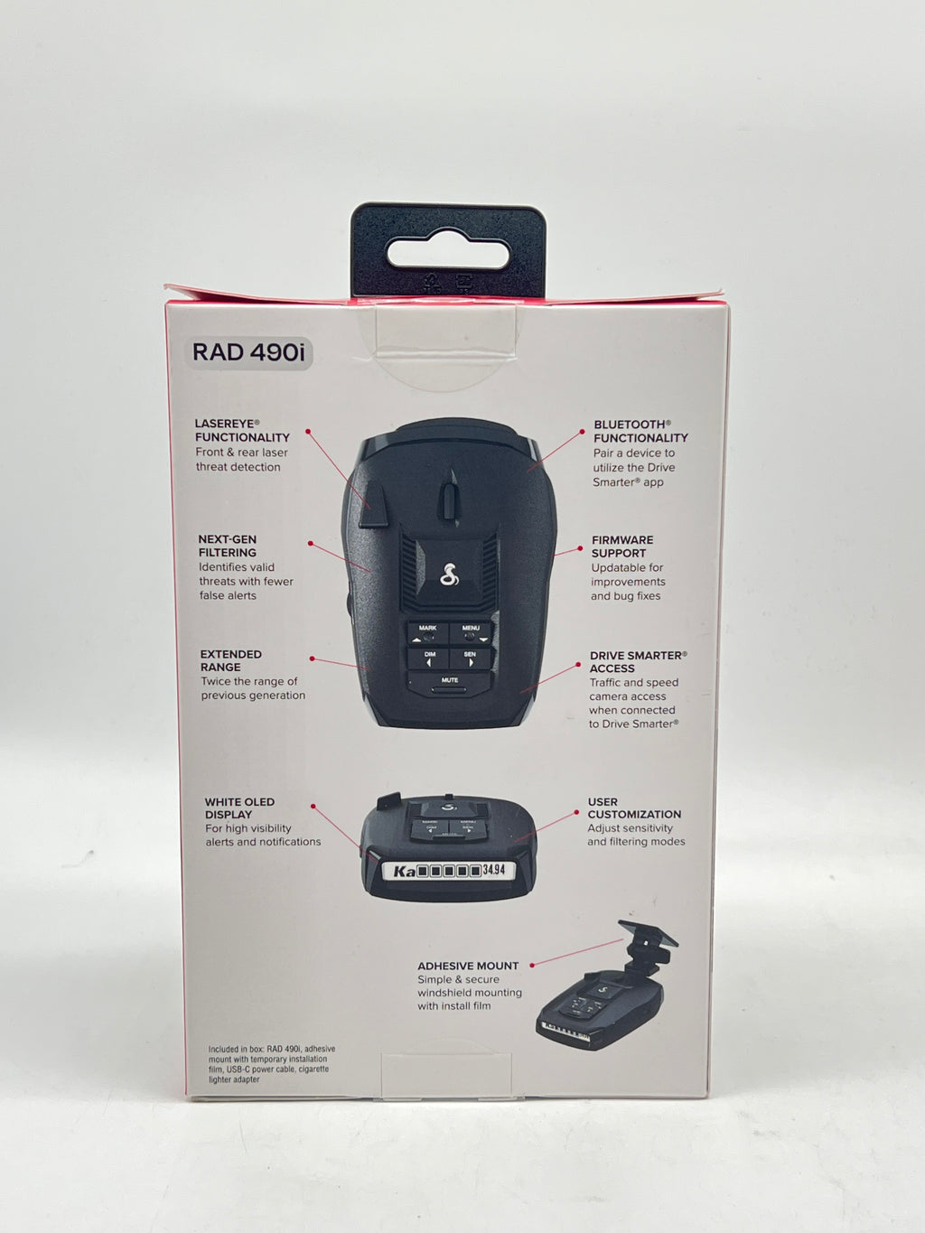 Cobra RAD 490i Radar Laser Detector Bluetooth GPS - New
