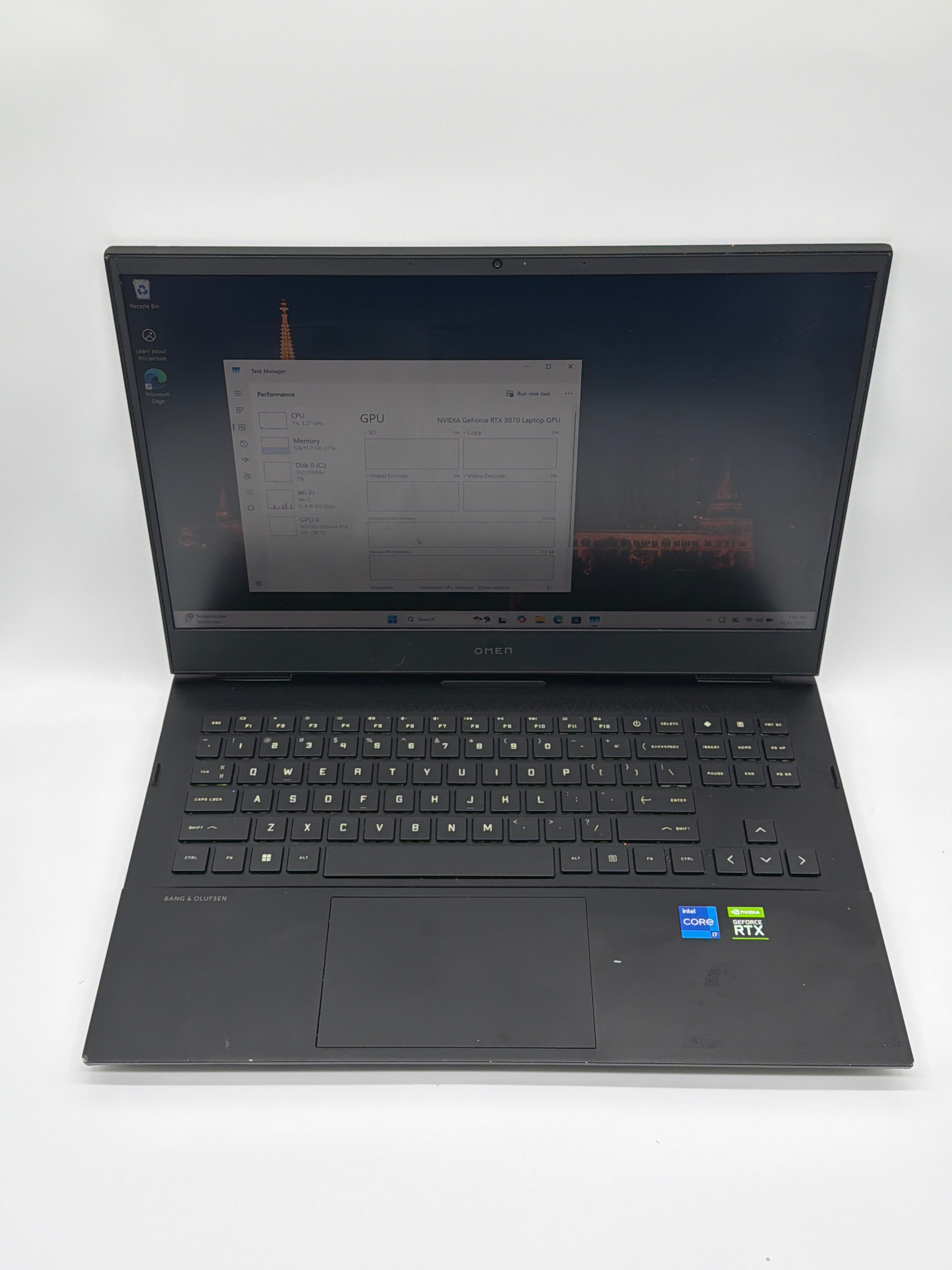 HP Omen 16 2021 16-inch i7-12700H 16GB RAM 1TB SSD RTX 3070 Black Used