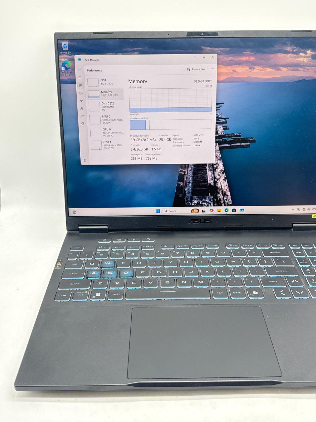 Asus TUF Gaming A16 FA608UP Ryzen 9 270 32GB RAM 1TB SSD RTX 5070 16in - Used