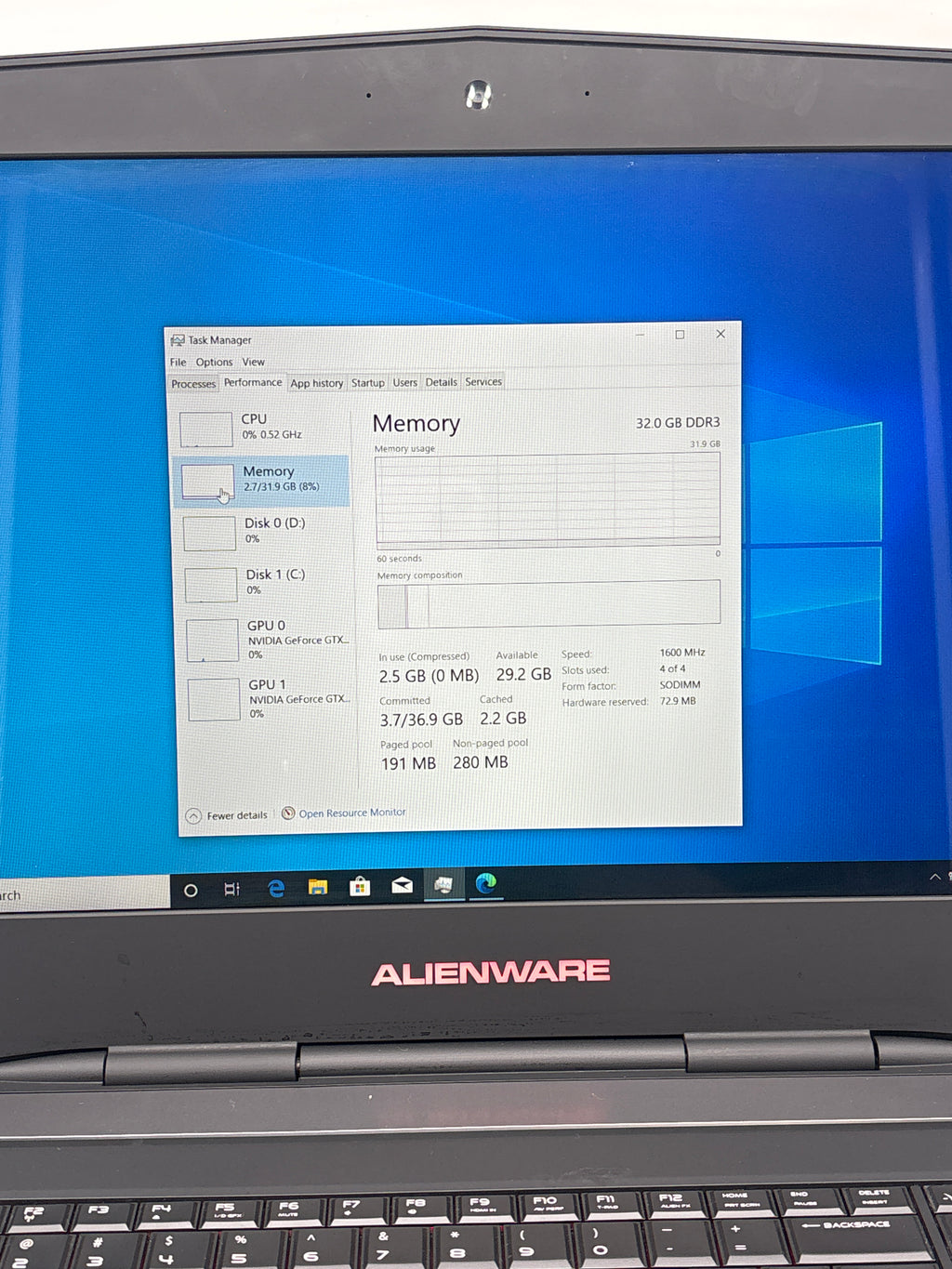 Alienware 18 i7-4930MX 32GB RAM 512GB SSD + 750GB HDD Dual GTX 780M - Used