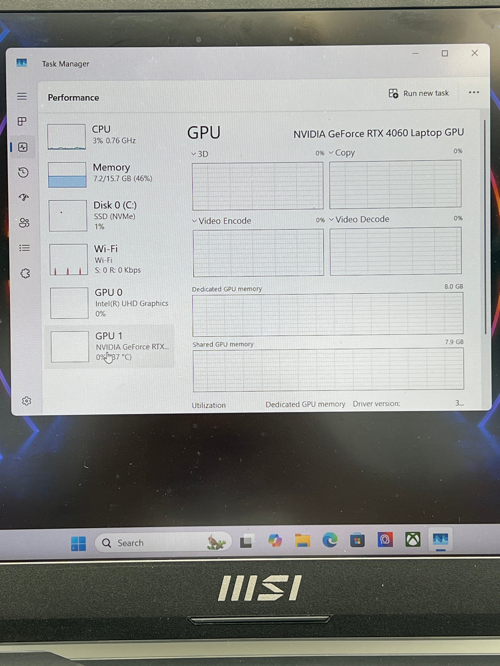 MSI Cyborg 15  i7 16GB RAM 1TB SSD, GeForce RTX 4060