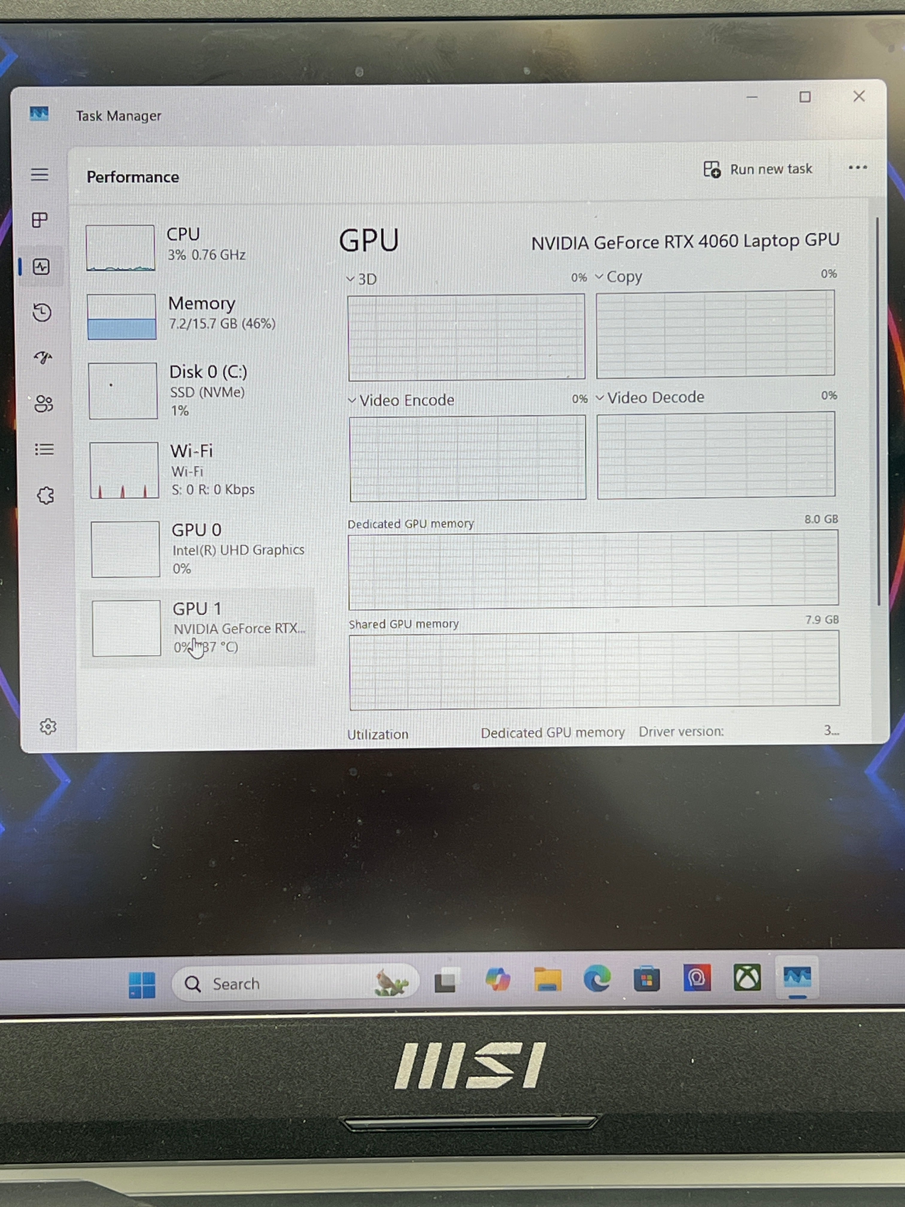 MSI Cyborg 15  i7 16GB RAM 1TB SSD, GeForce RTX 4060