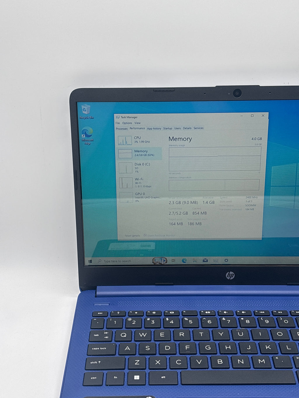 HP 14-dq0055dx Celeron N4120 4GB RAM 64GB SD