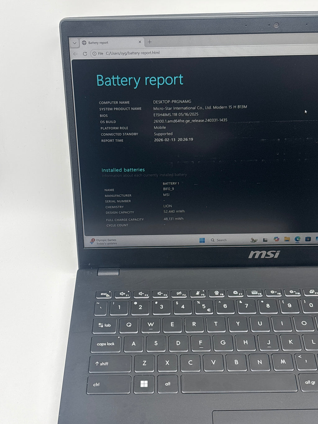 MSI Modern 15 H i9-13900H 32GB RAM 1TB SSD