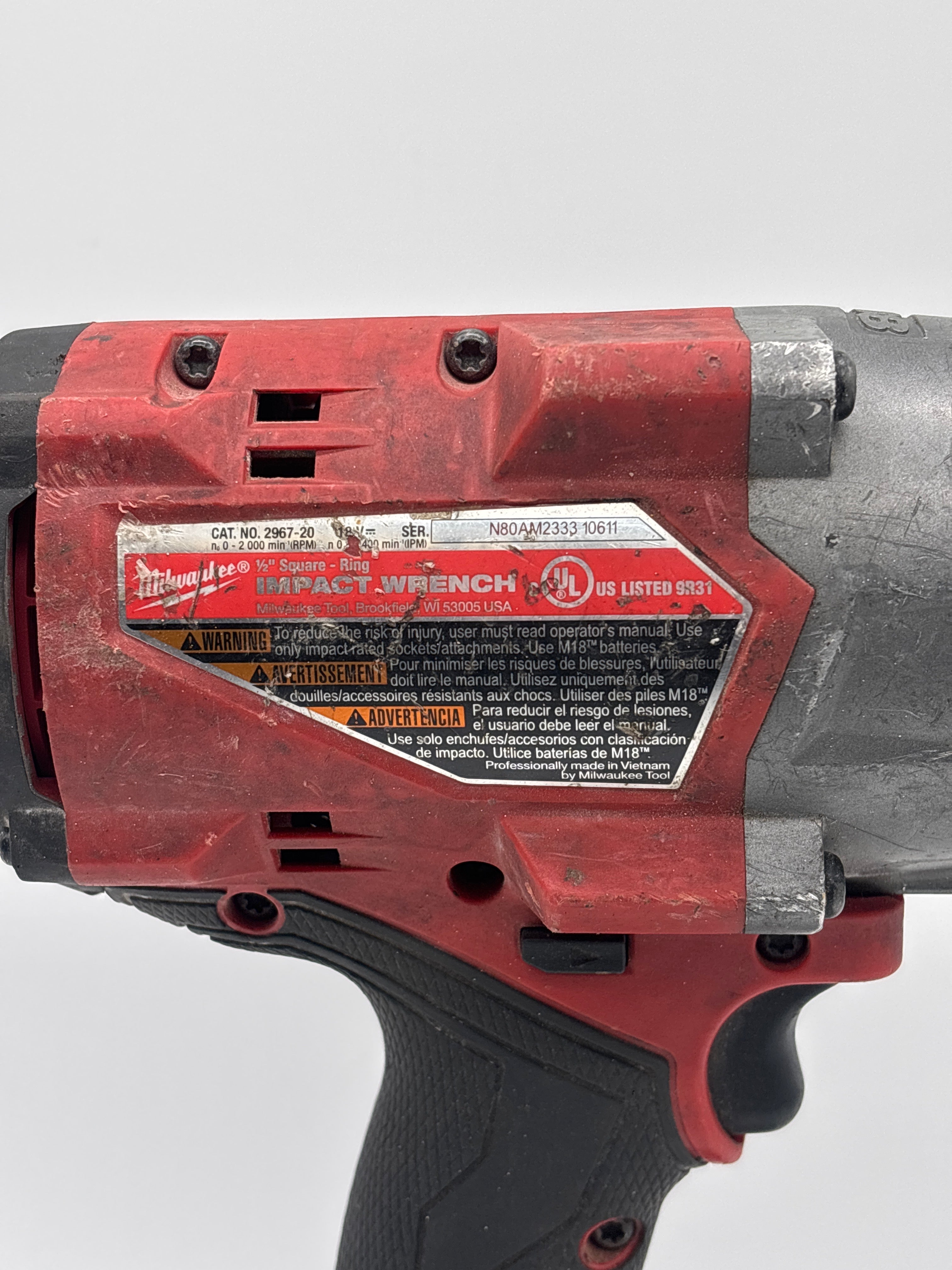 Milwaukee 2967-20 1/2 Square Ring Impact Wrench M18 With Battery