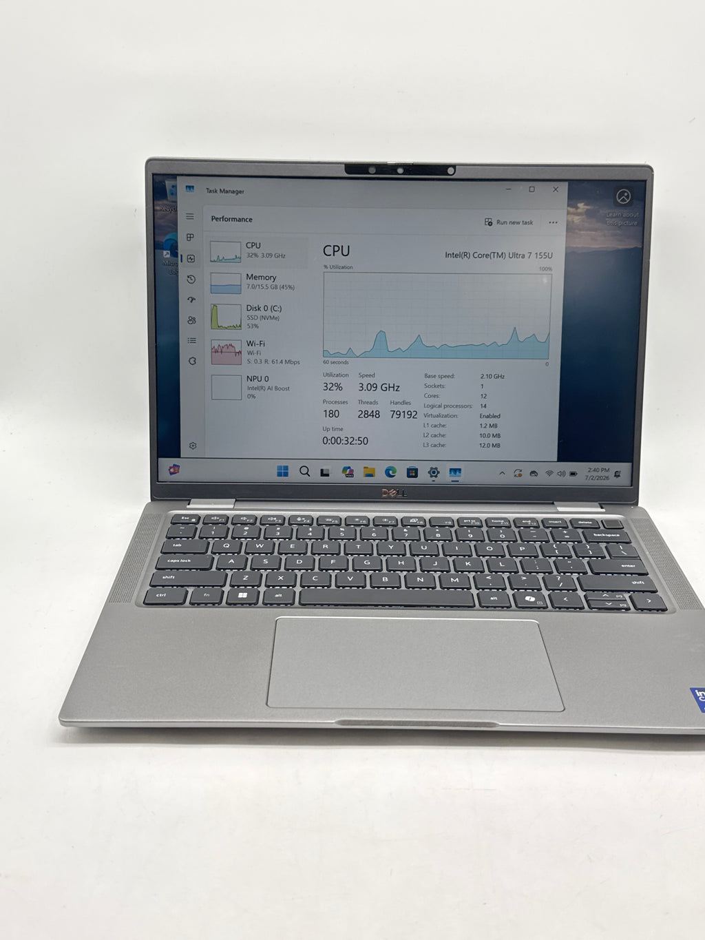 Dell Latitude 7450 14" Intel Ultra 7 155U 16GB RAM 512GB SSD - Used