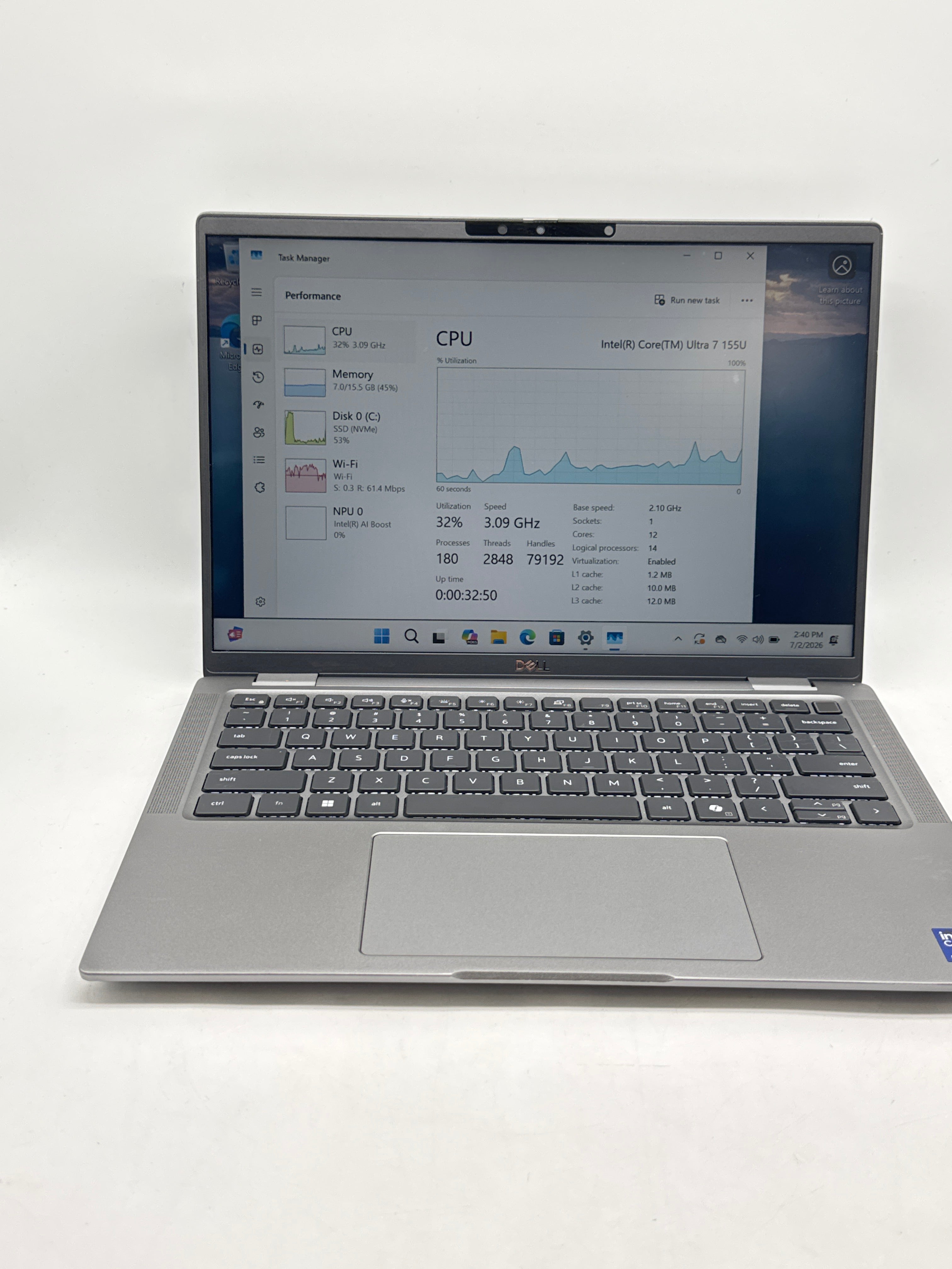 Dell Latitude 7450 14" Intel Ultra 7 155U 16GB RAM 512GB SSD - Used