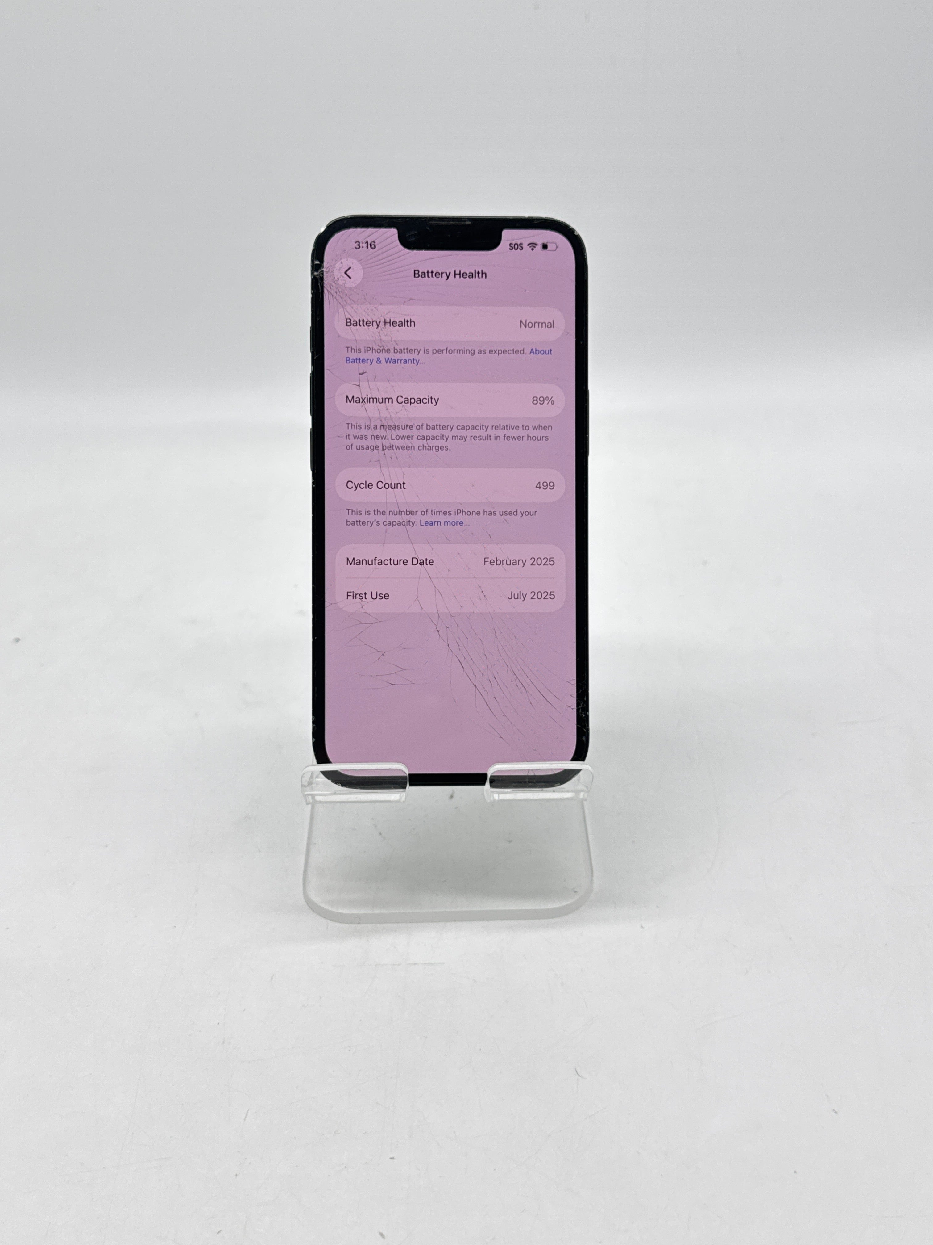 AT&T Apple iPhone 16e A3212 128GB - Check ESN Cracked Back/Screen