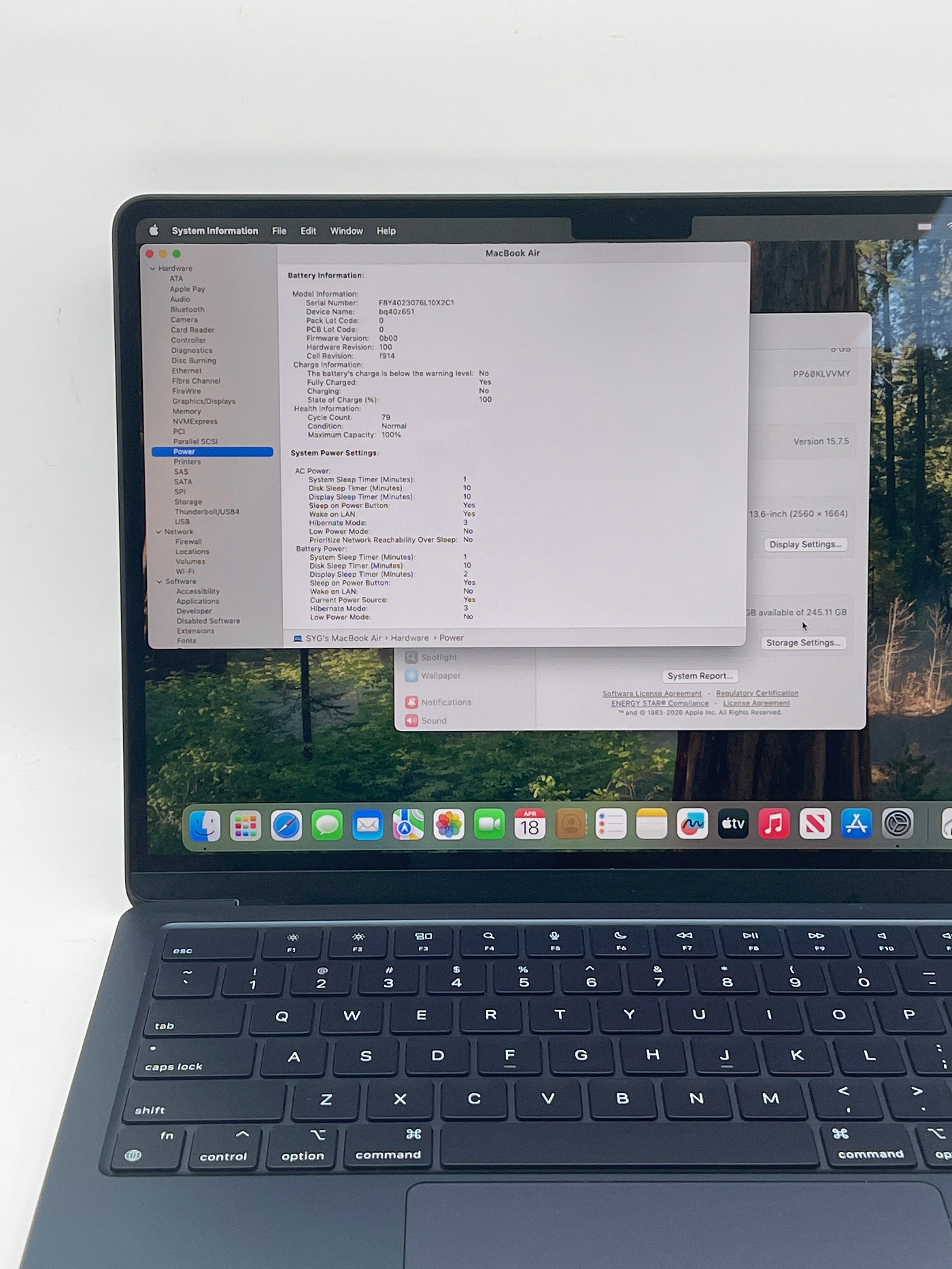 Apple MacBook Air 13" M3 8GB RAM 256GB SSD Midnight - Used