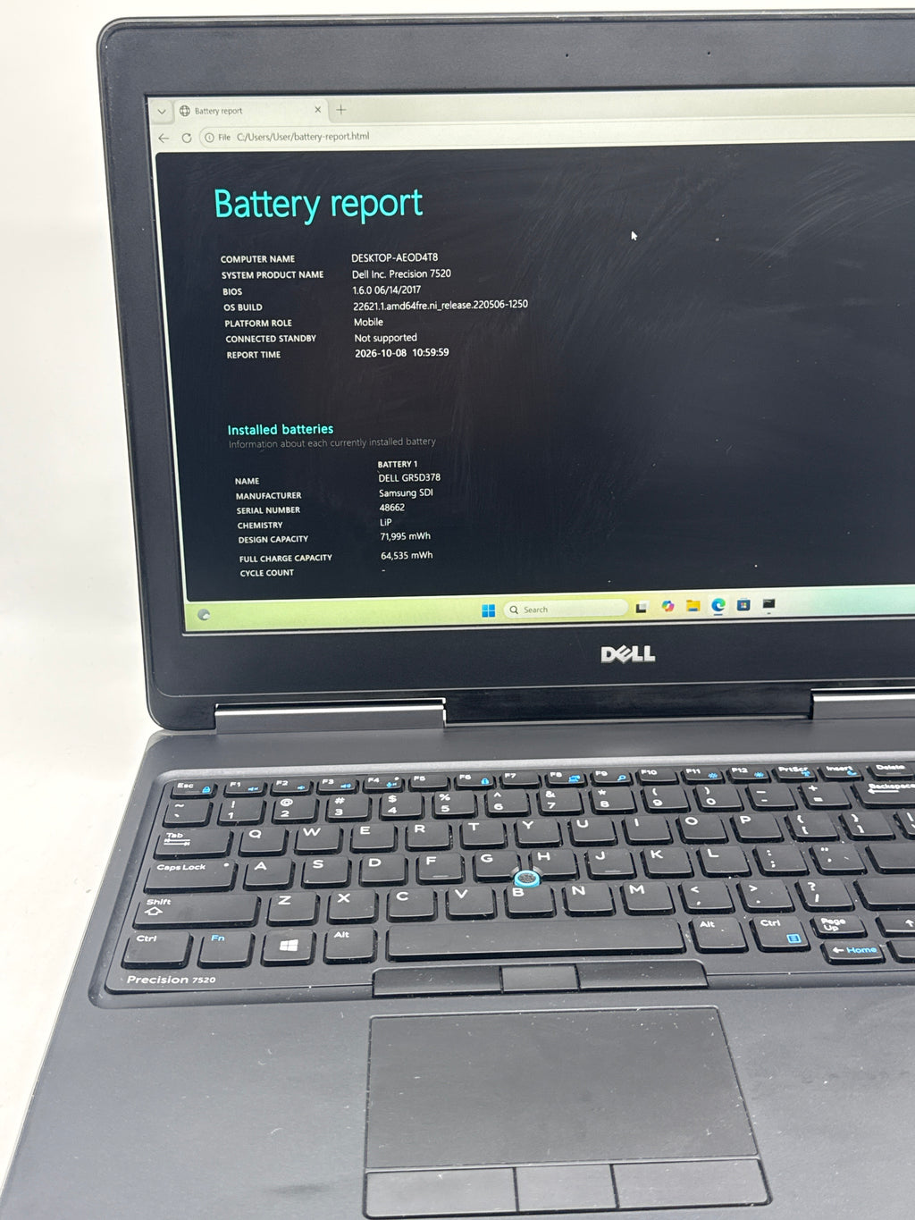 Dell Precision 7520 Core i7 7820HQ 16GB RAM 512GB SSD Quadro M2200 - Used