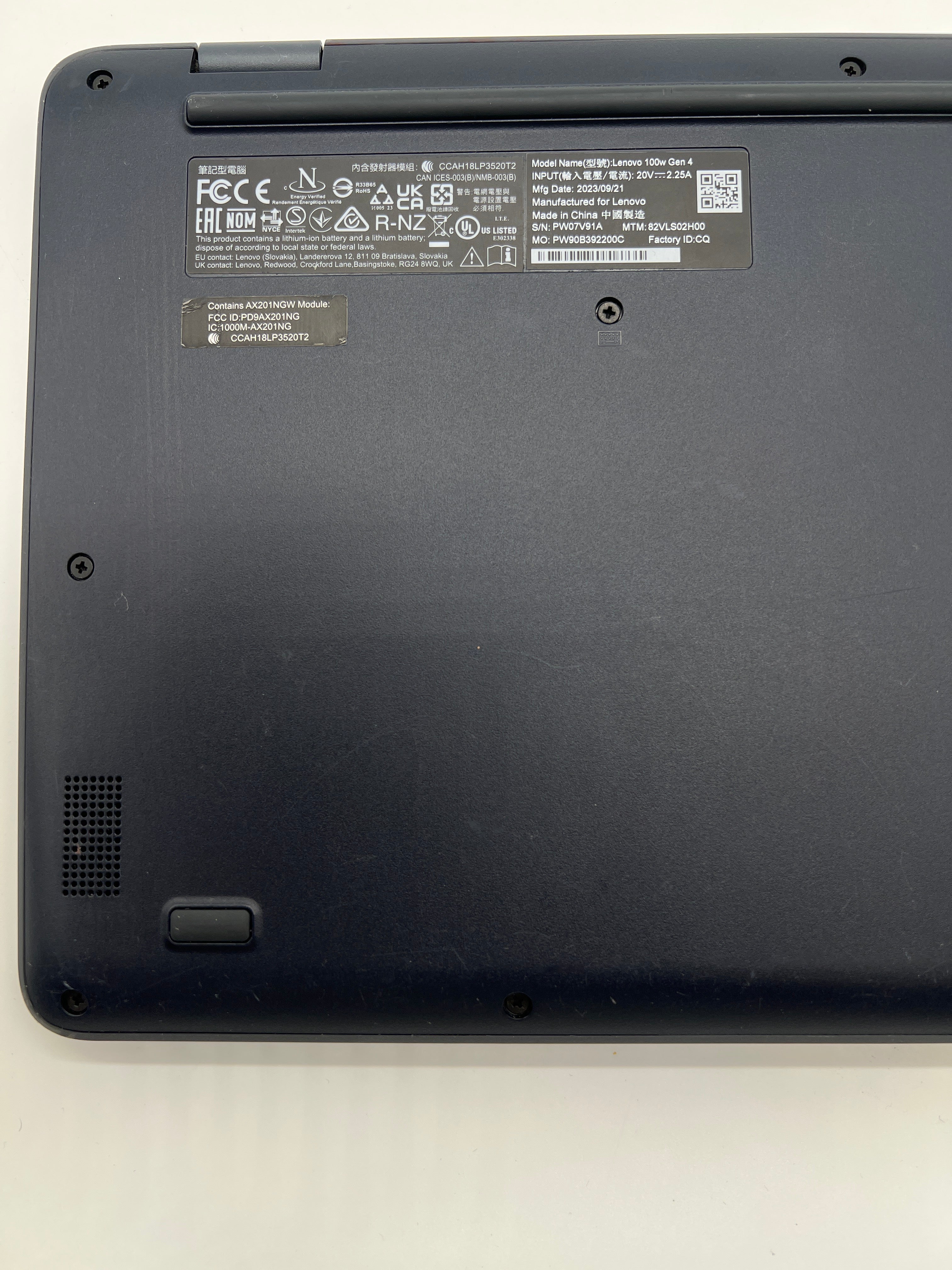 Lenovo 100W Gen 4 12-inch Intel N100 4GB RAM 128GB Blue Laptop