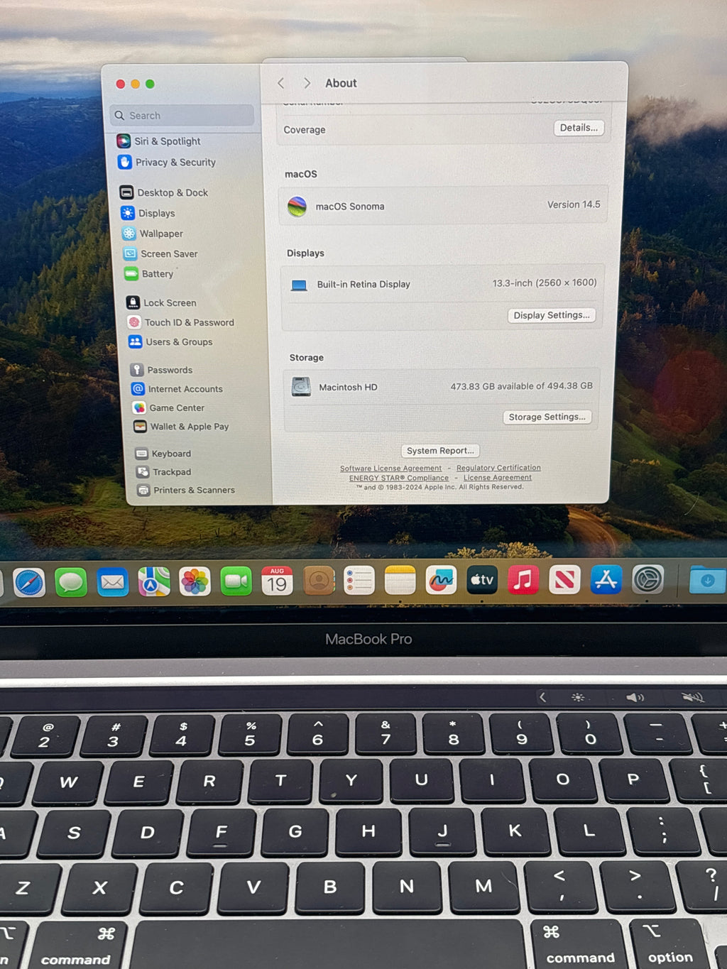 Apple MacBook Pro A2338 13" M1 8GB RAM 512GB SSD Space Gray - Bad Display