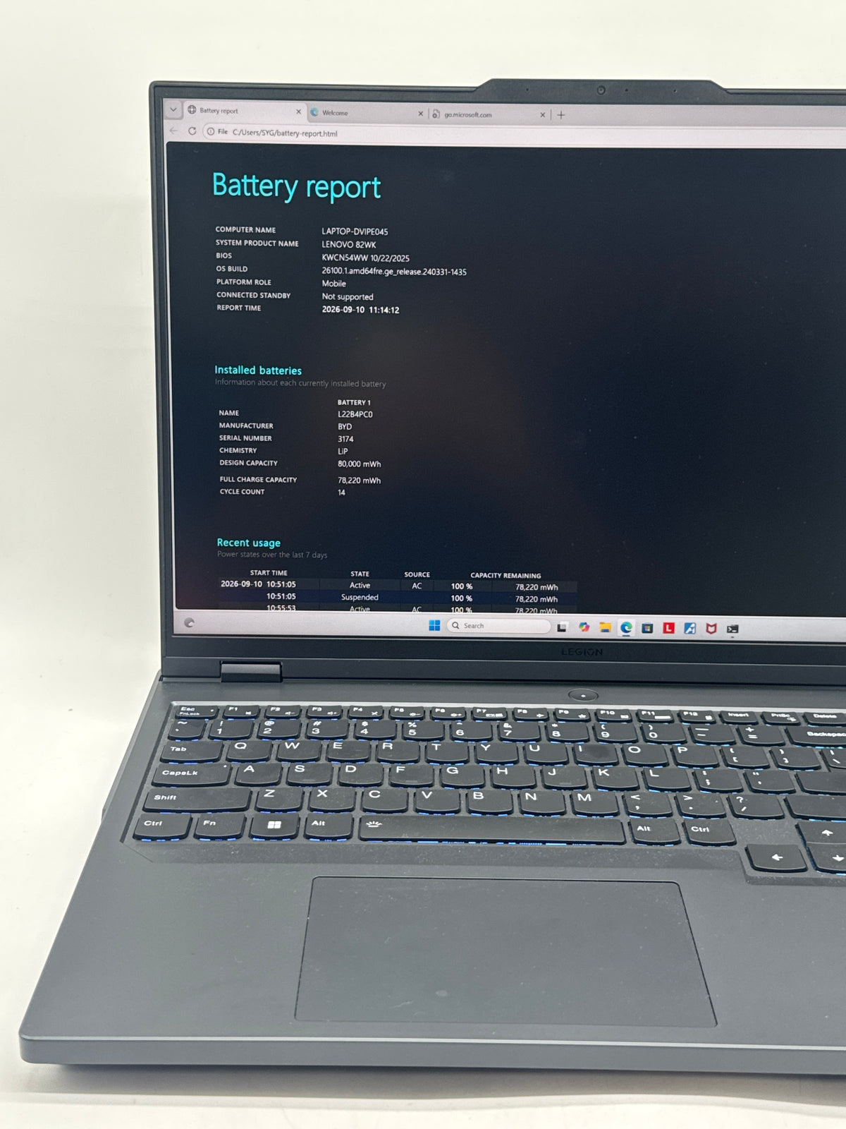 Lenovo Legion Pro 5 16IRX8 17" Core i7 13700HX 32GB RAM 1TB SSD RTX 4070 - Used