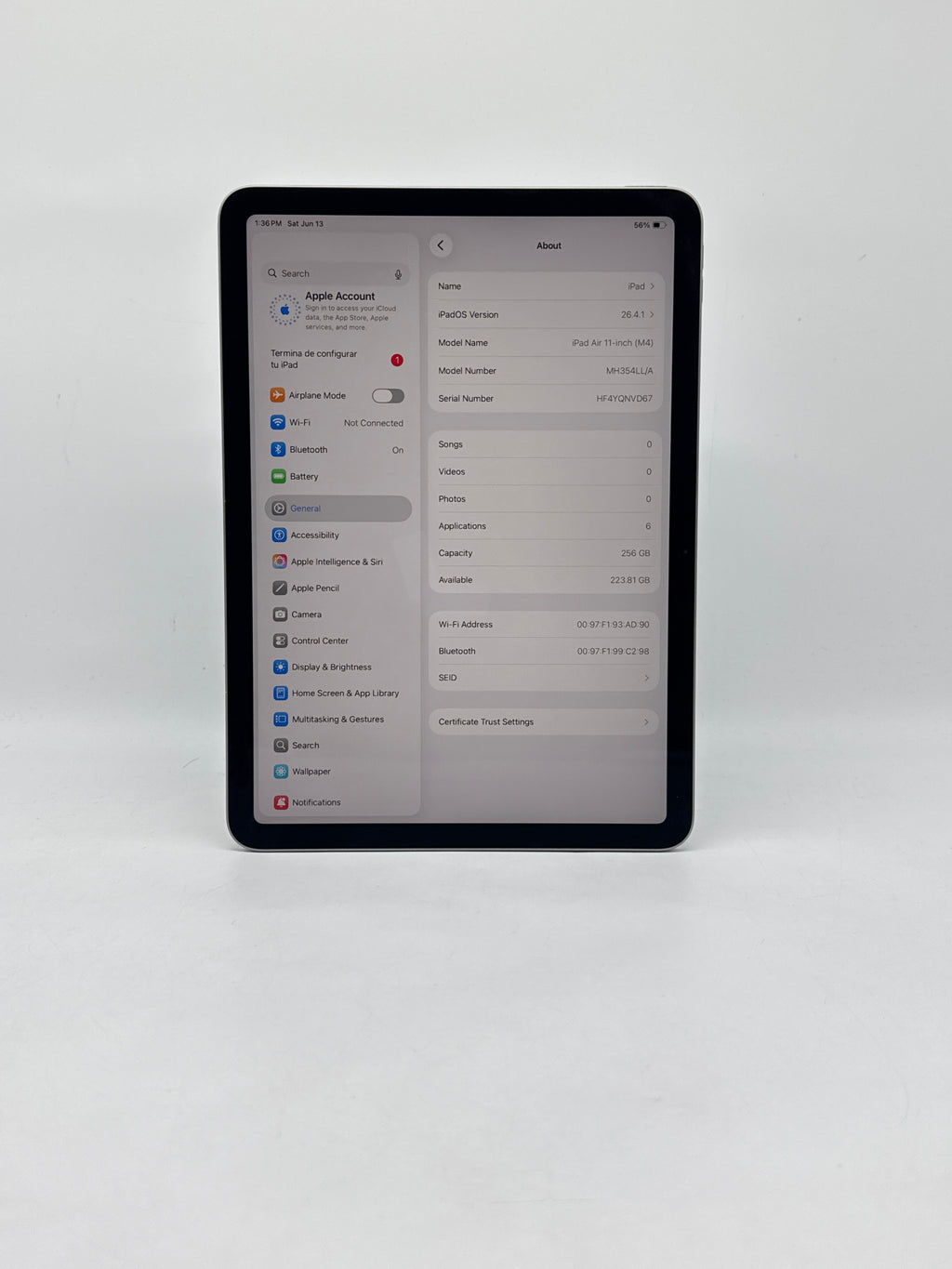 Apple iPad Air 11" M4 A3459 256GB Wi-Fi Only - Used With Box