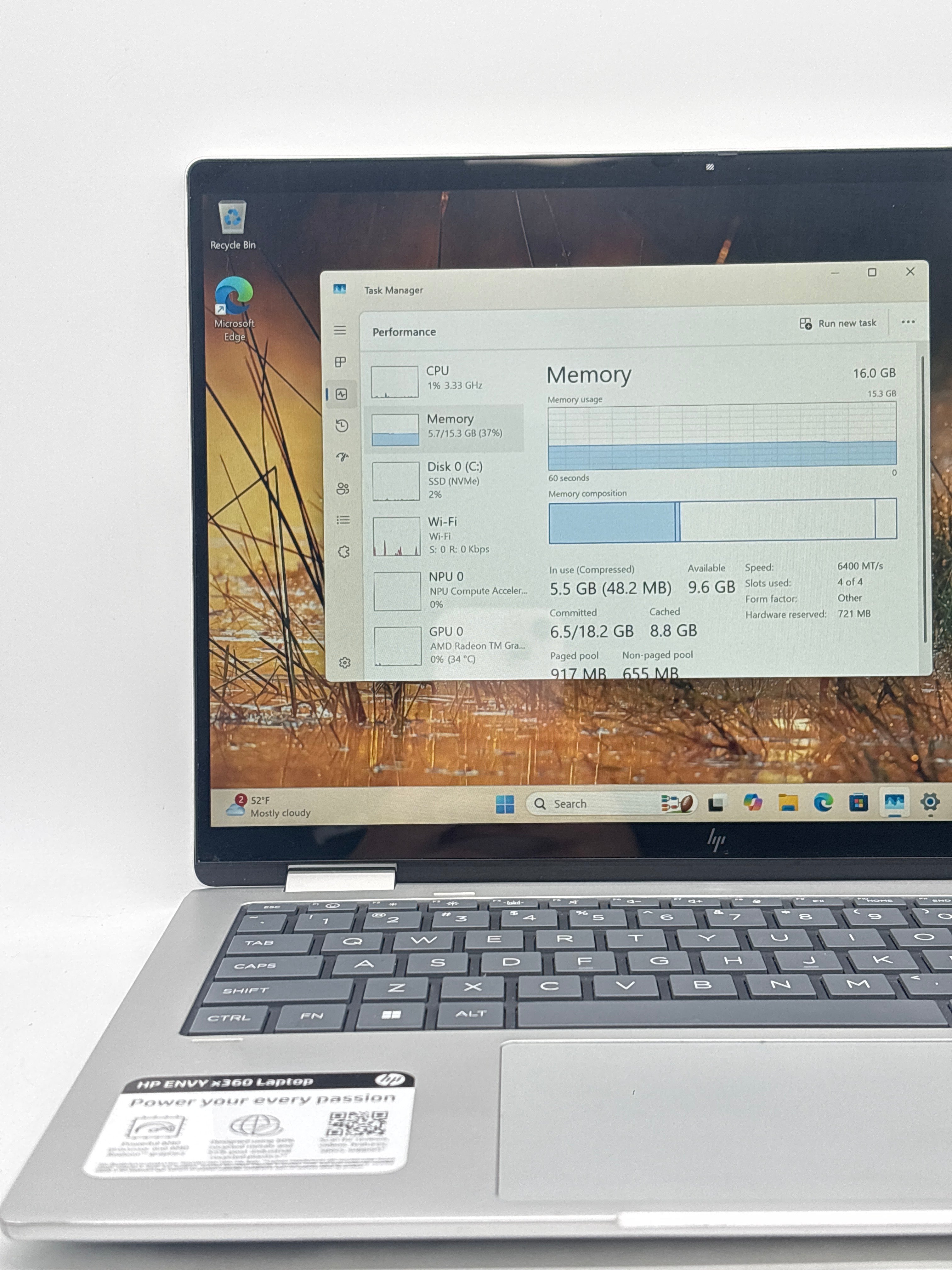 HP ENVY X360 14-fa0013dx AMD Ryzen 5 16GB RAM 512GB SSD