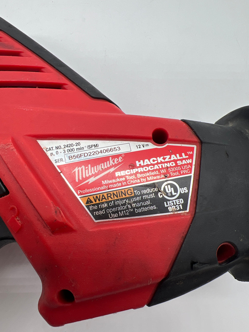Milwaukee M12 Hackzall Reciprocating Saw Tool Only