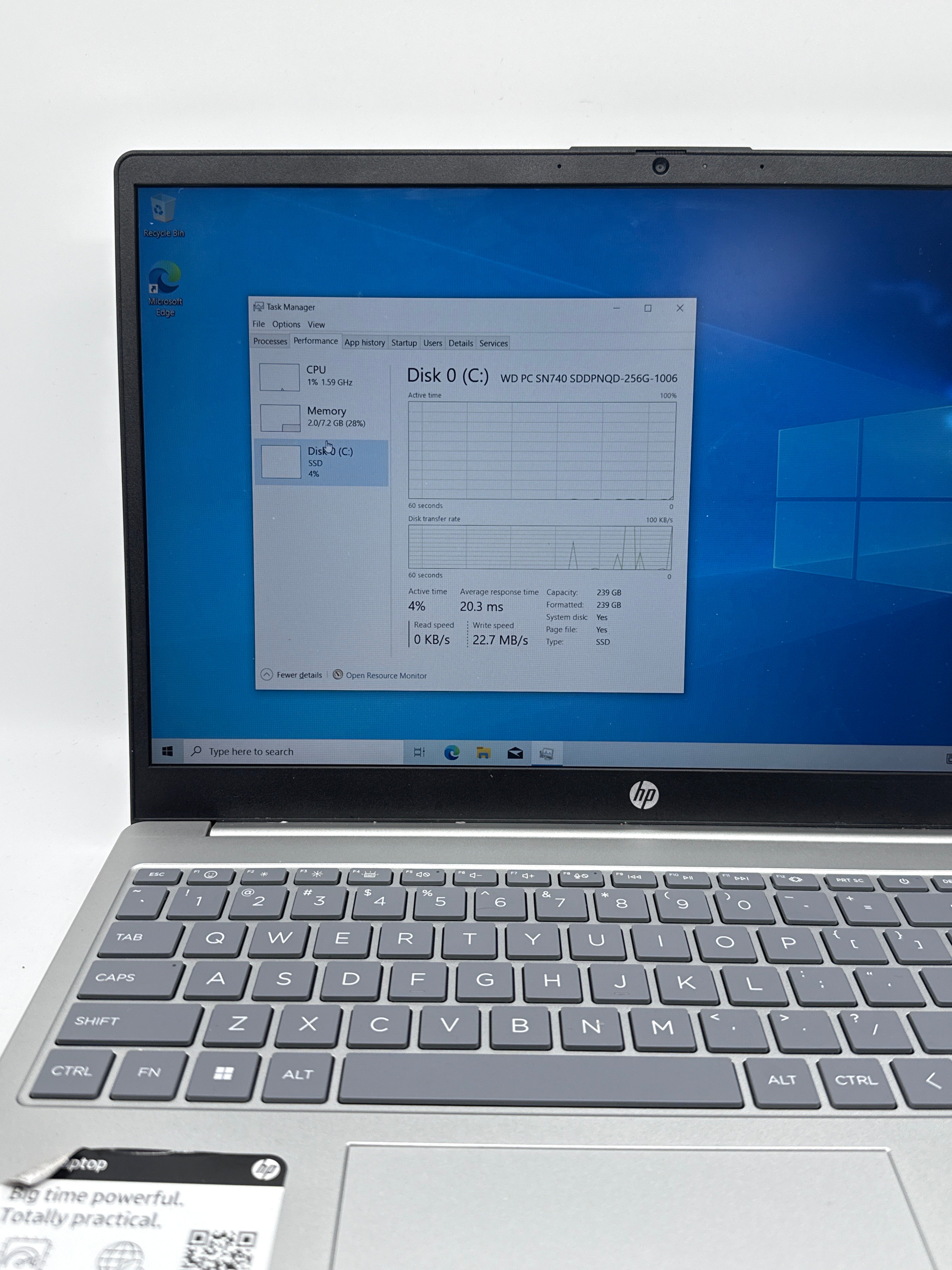 HP 15-fc0081nr Ryzen 3 7320U 8GB RAM 256GB SSD - Bad LCD