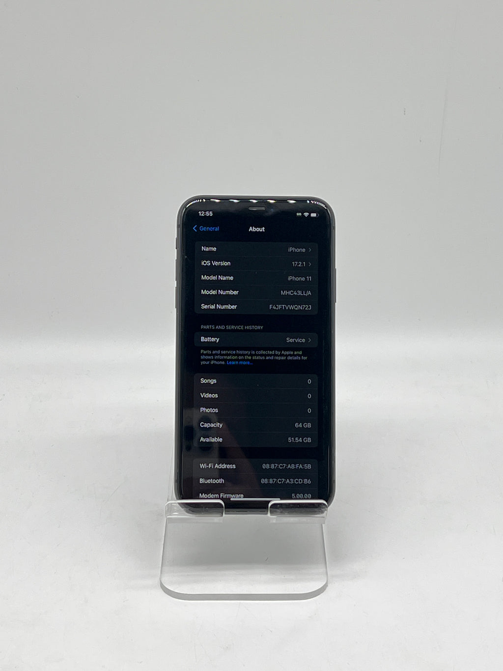 Apple iPhone 11 64GB Unlocked Black - For Parts (Bad Battery)