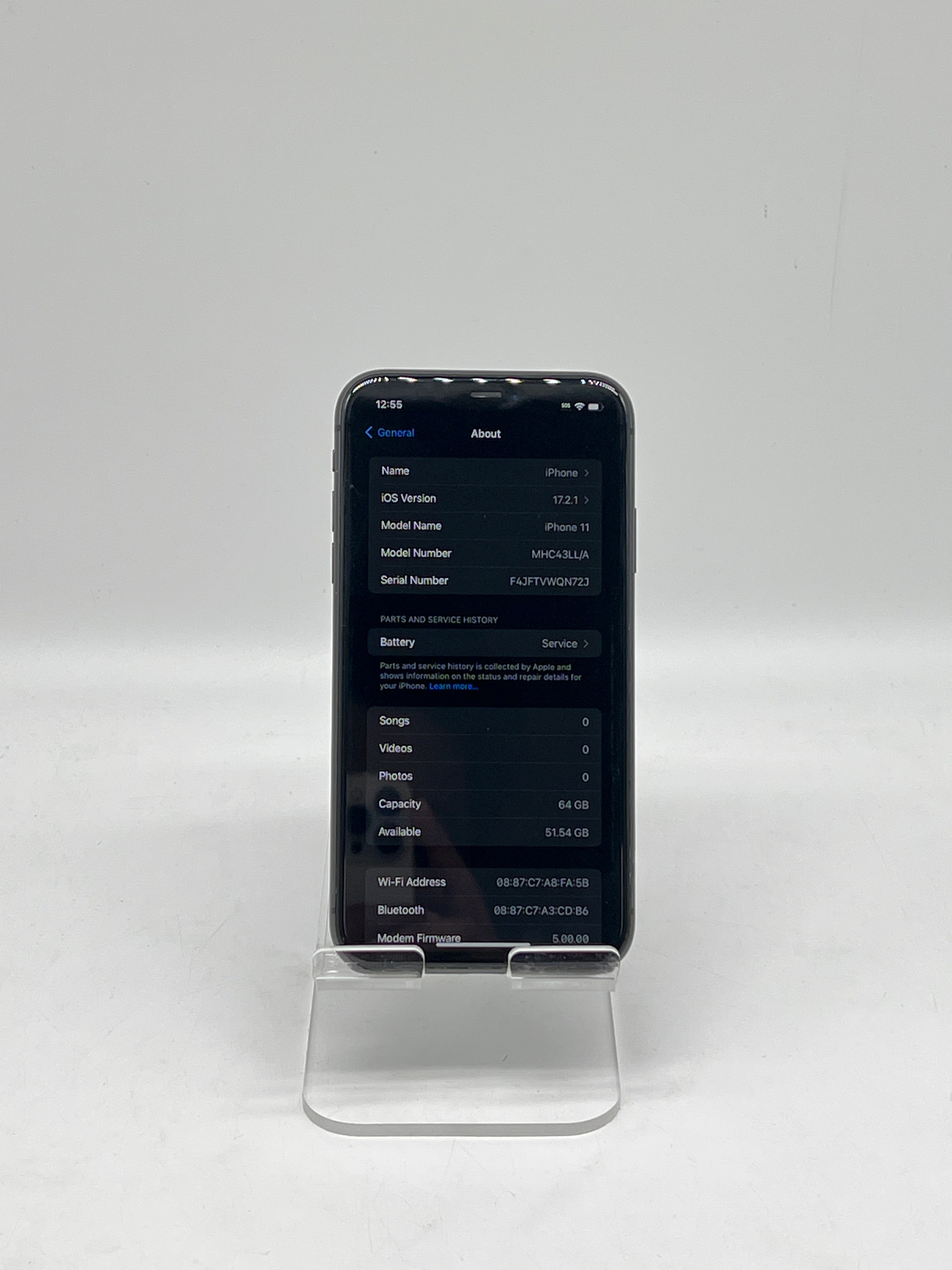 Apple iPhone 11 64GB Unlocked Black - For Parts (Bad Battery)