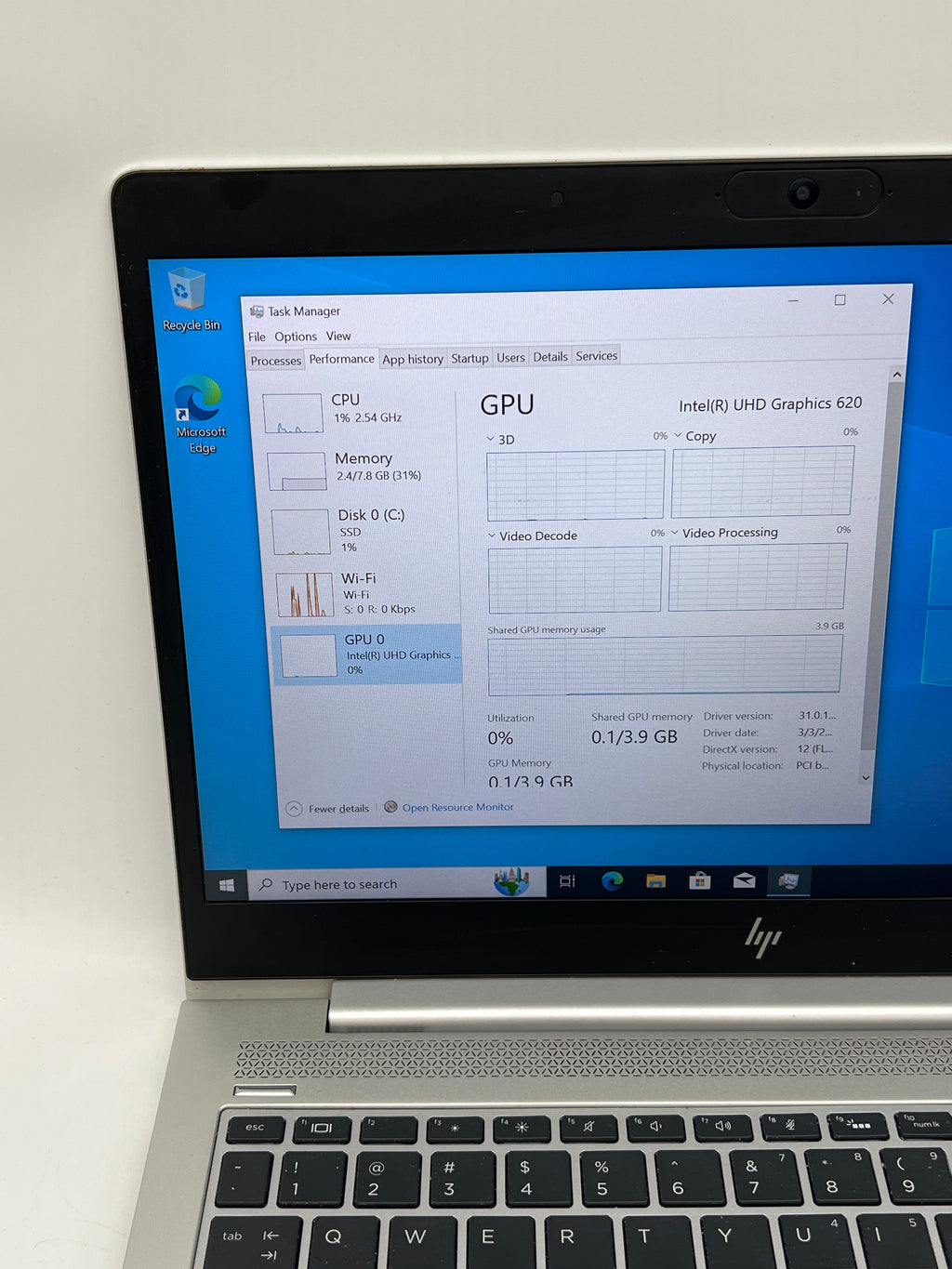 HP EliteBook 840 G5 14" Intel Core i5-8350U 8GB RAM 256GB SSD Silver - Used