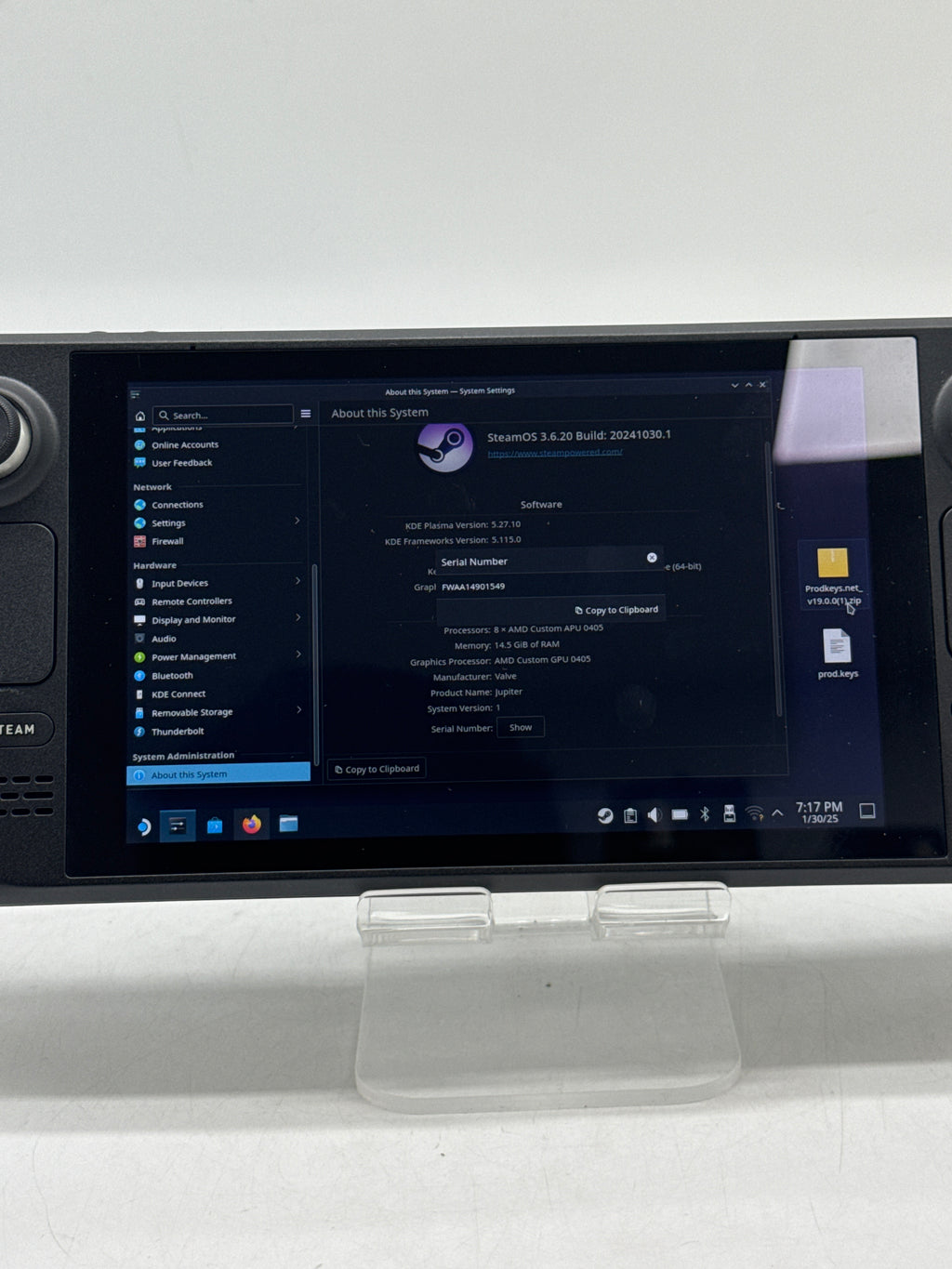 Valve Steam Deck AMD Custom APU 0405 256GB SSD Handheld Console