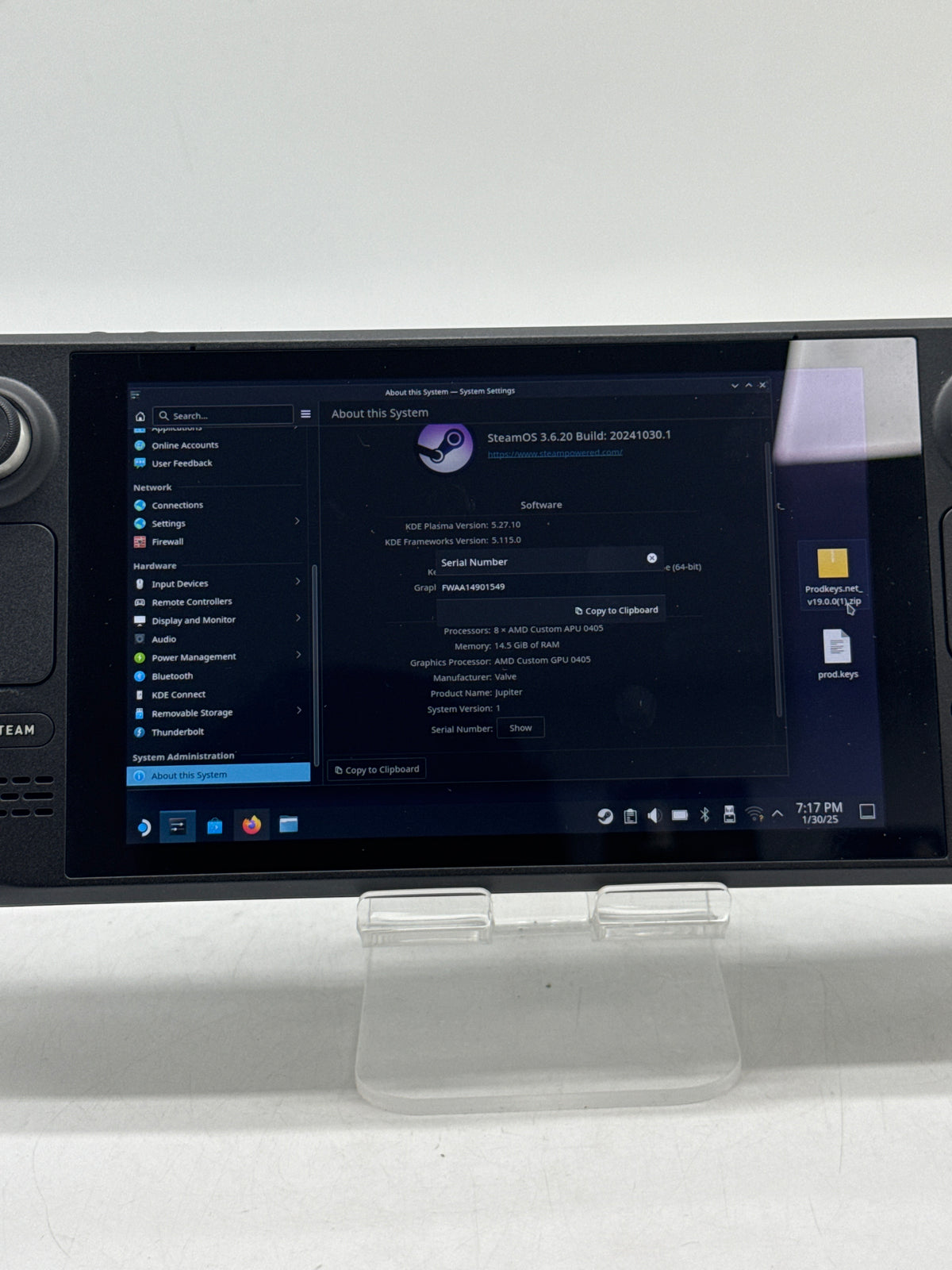 Valve Steam Deck AMD Custom APU 0405 256GB SSD Handheld Console